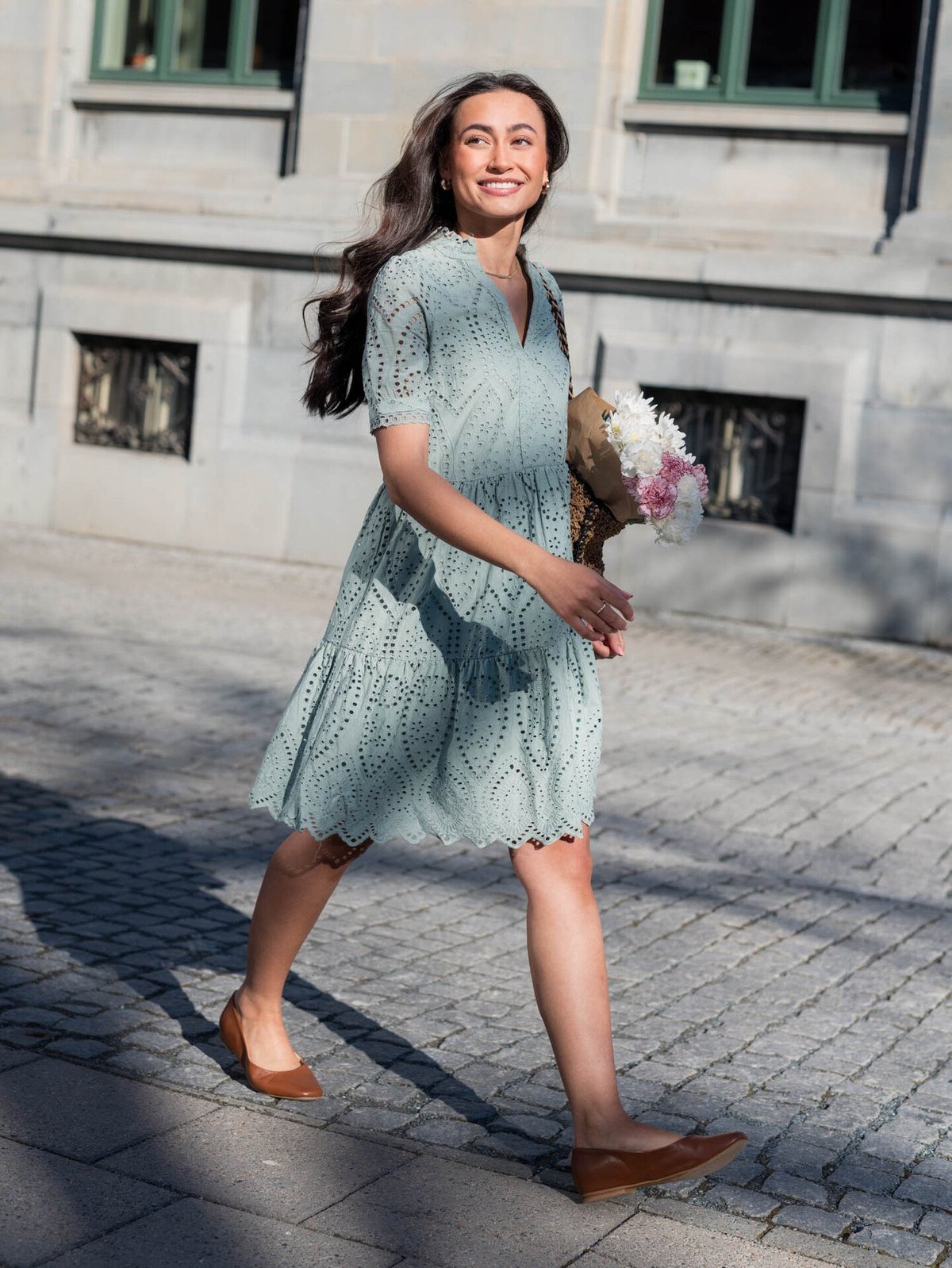 Y.A.S Holi Short Sleeve Dress Icberg Green