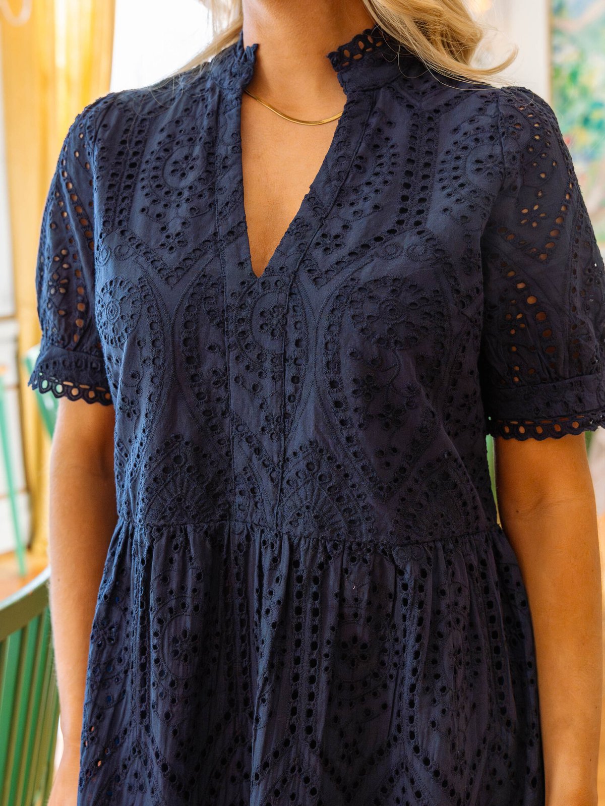 Y.A.S Holi Short Sleeve Dress Navy Blazer