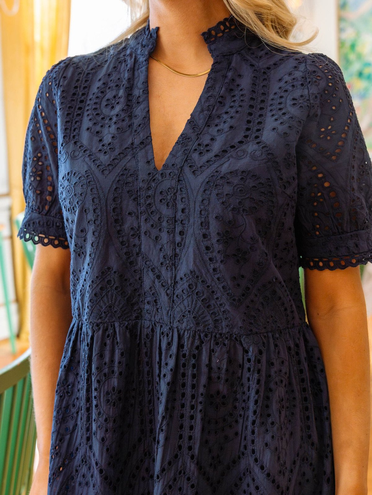 Y.A.S Holi Short Sleeve Dress Navy Blazer