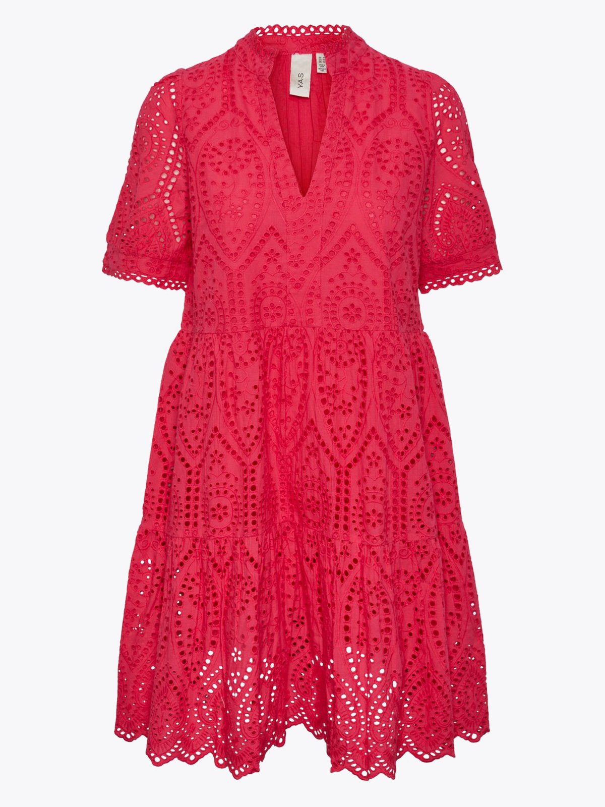 Y.A.S Holi Short Sleeve Dress Raspberry Sorbet