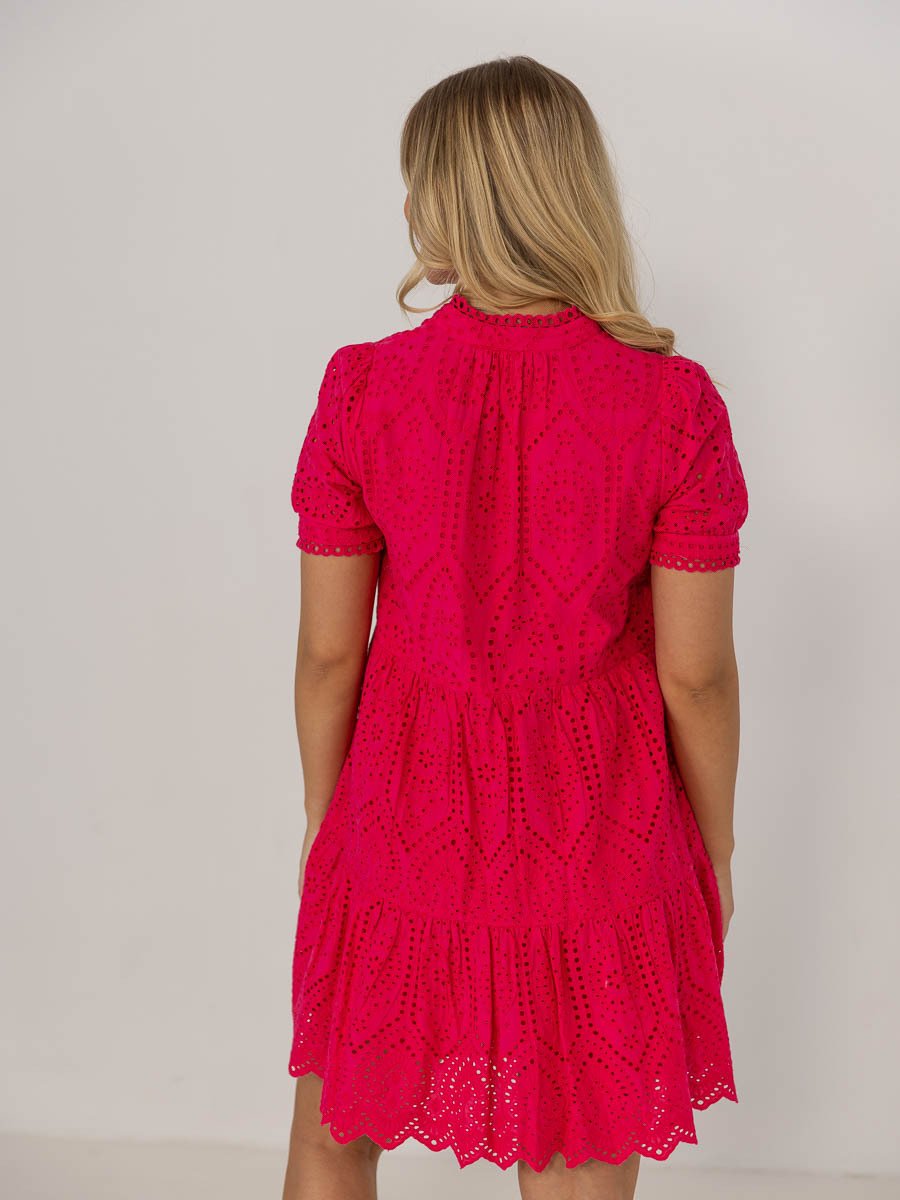 Y.A.S Holi Short Sleeve Dress Raspberry Sorbet