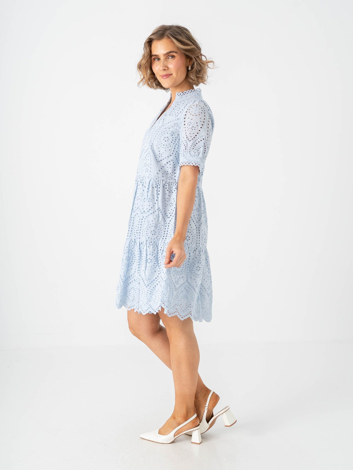 Y.A.S Holi Short Sleeve Dress Skyway