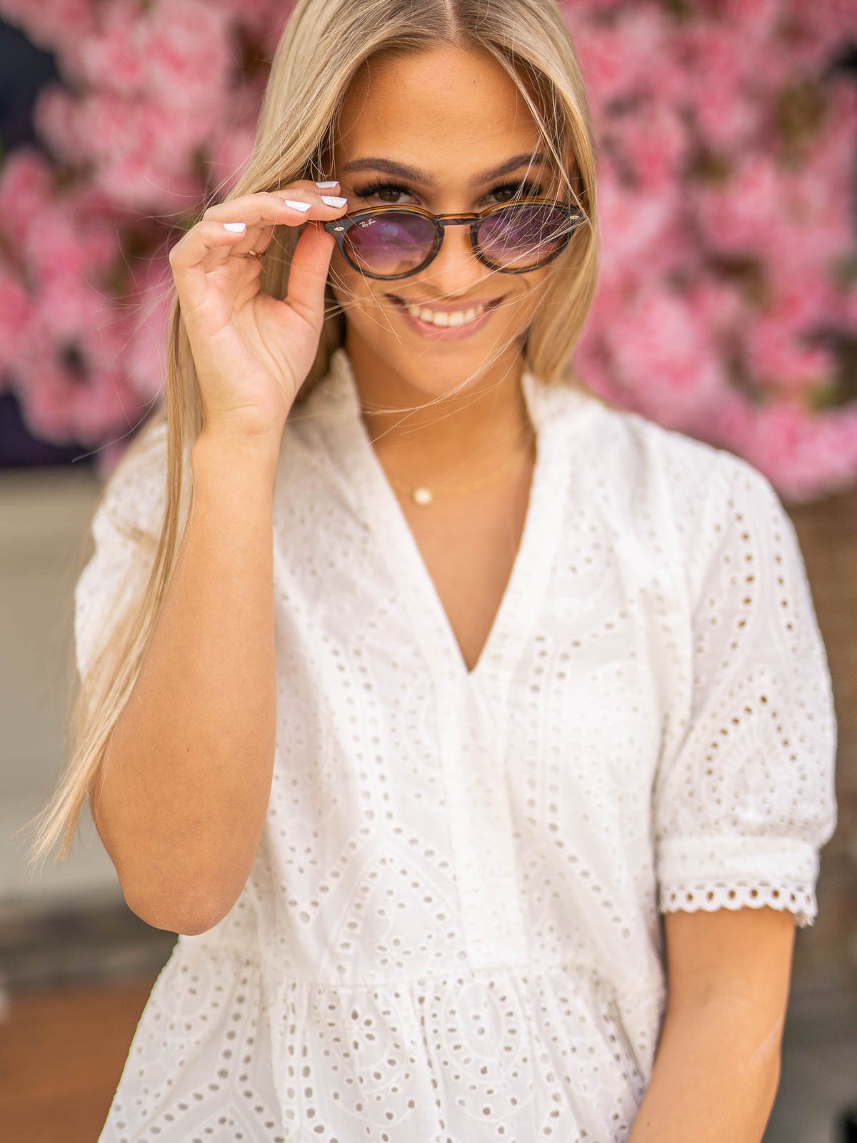 Y.A.S Holi Short Sleeve Dress Star White