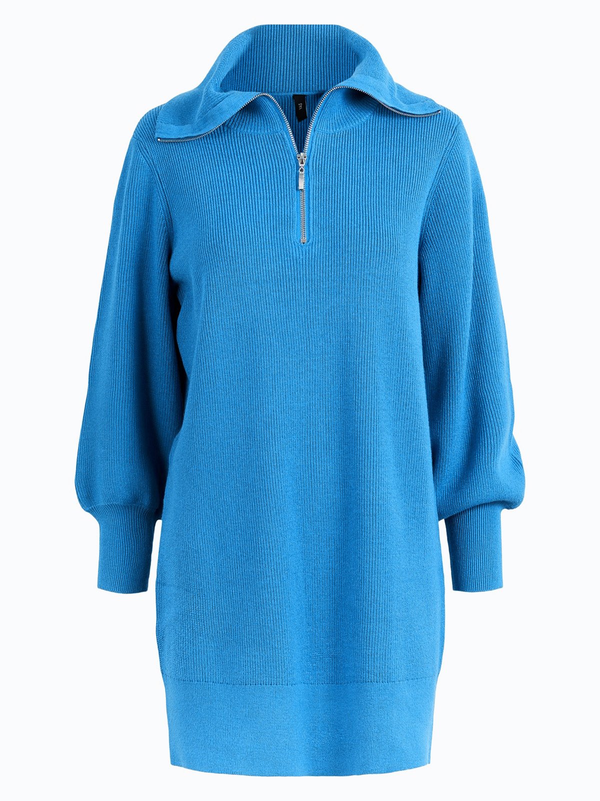 Y.A.S Dalma Long Sleeve Zip Knit Dress Dazzling Blue