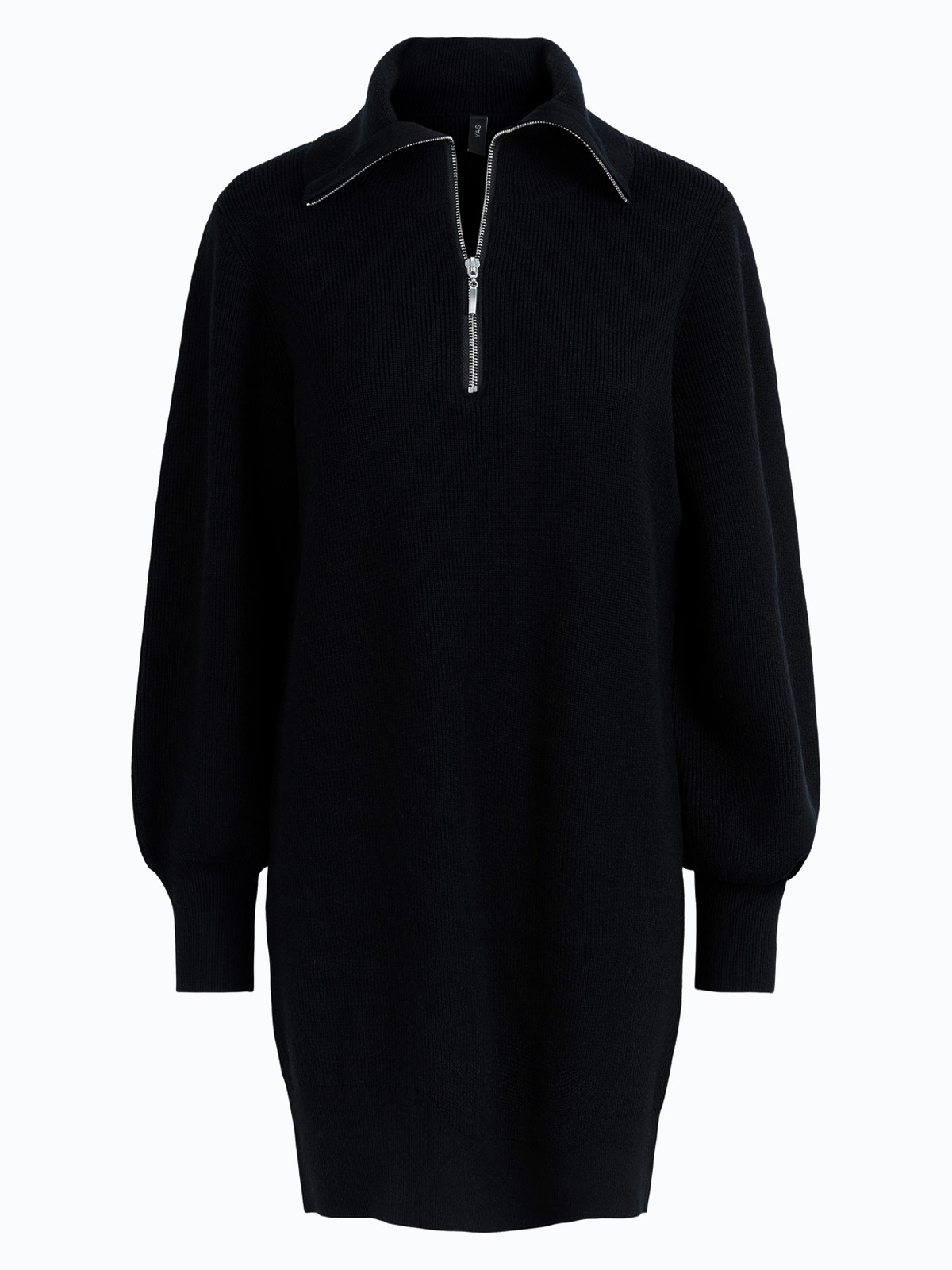 Y.A.S Dalma Long Sleeve Zip Knit Dress Black
