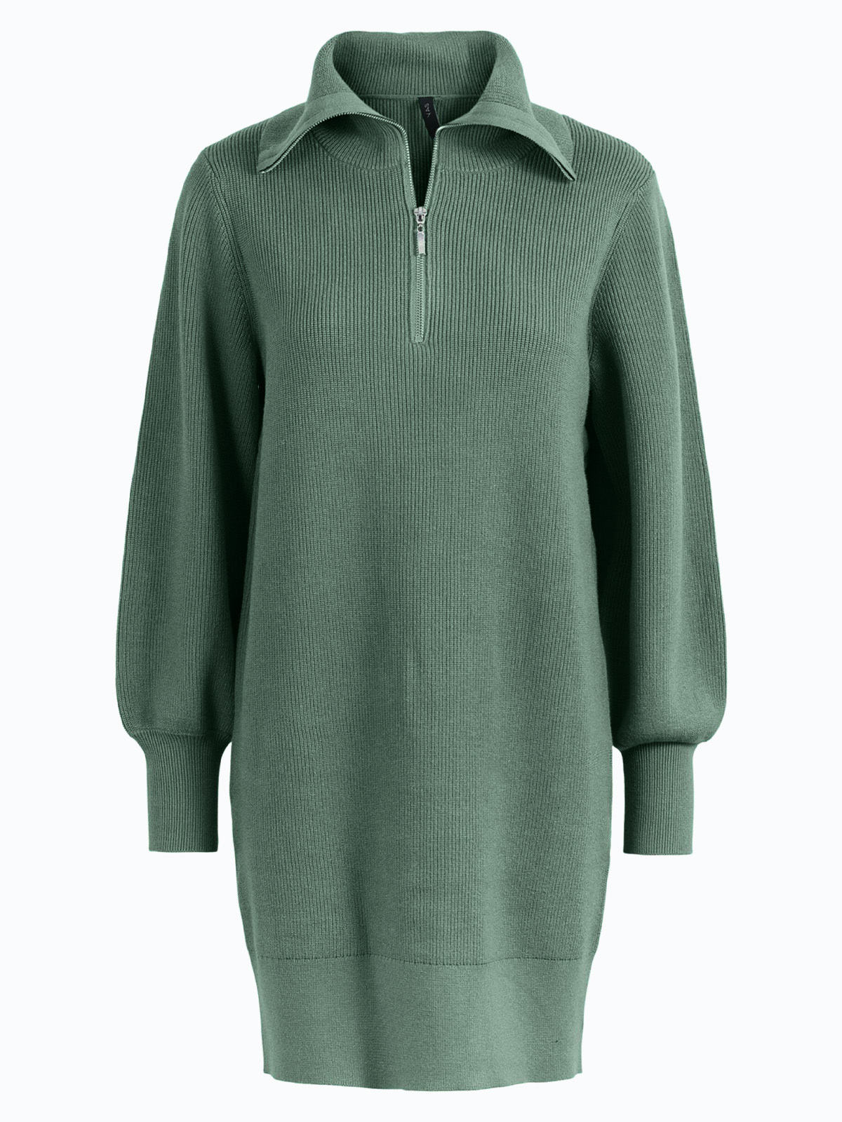 Y.A.S Dalma Long Sleeve Zip Knit Dress Loden Frost