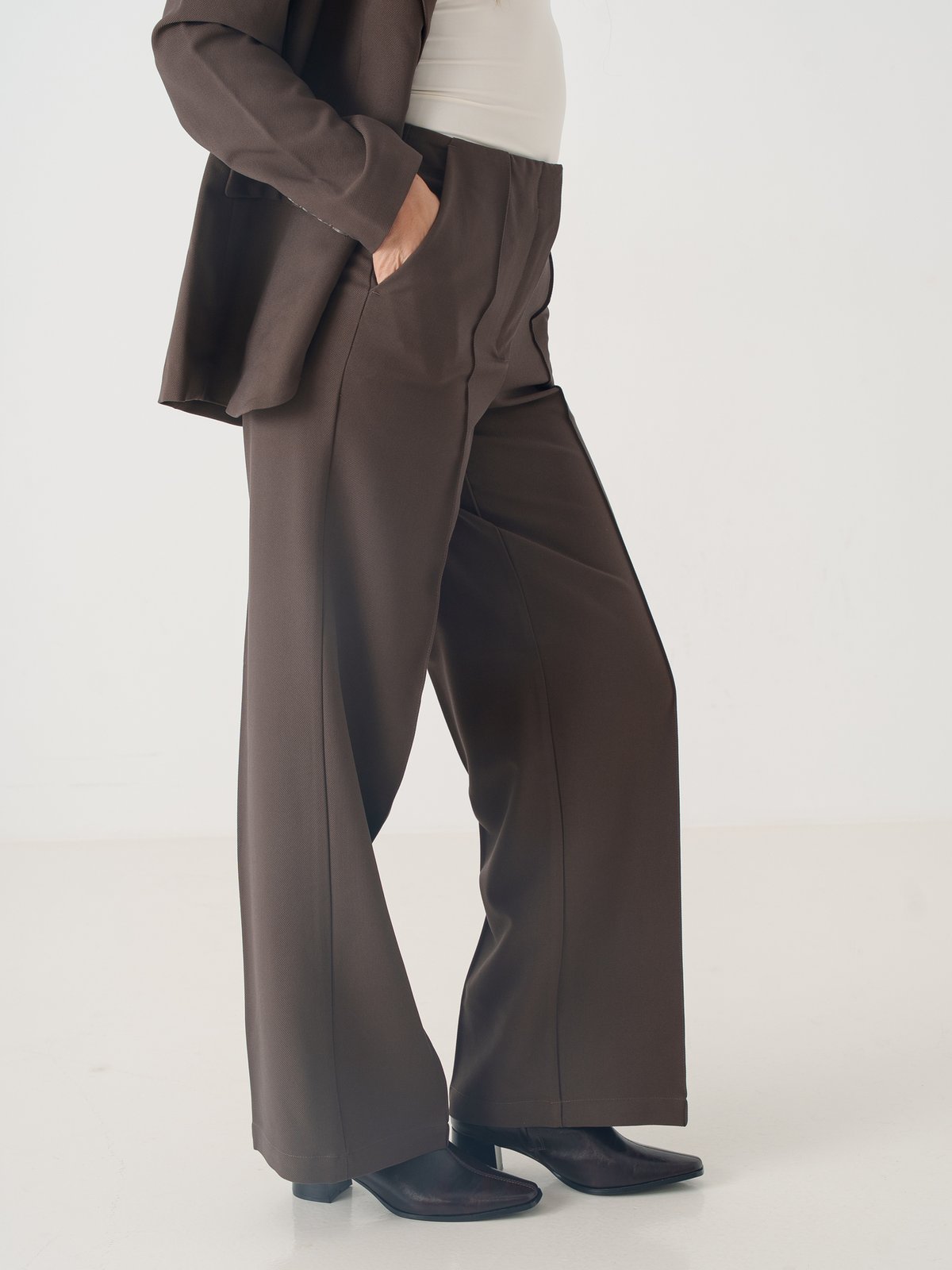 Y.A.S Reemaj High Waist Pant Chocolate Brown