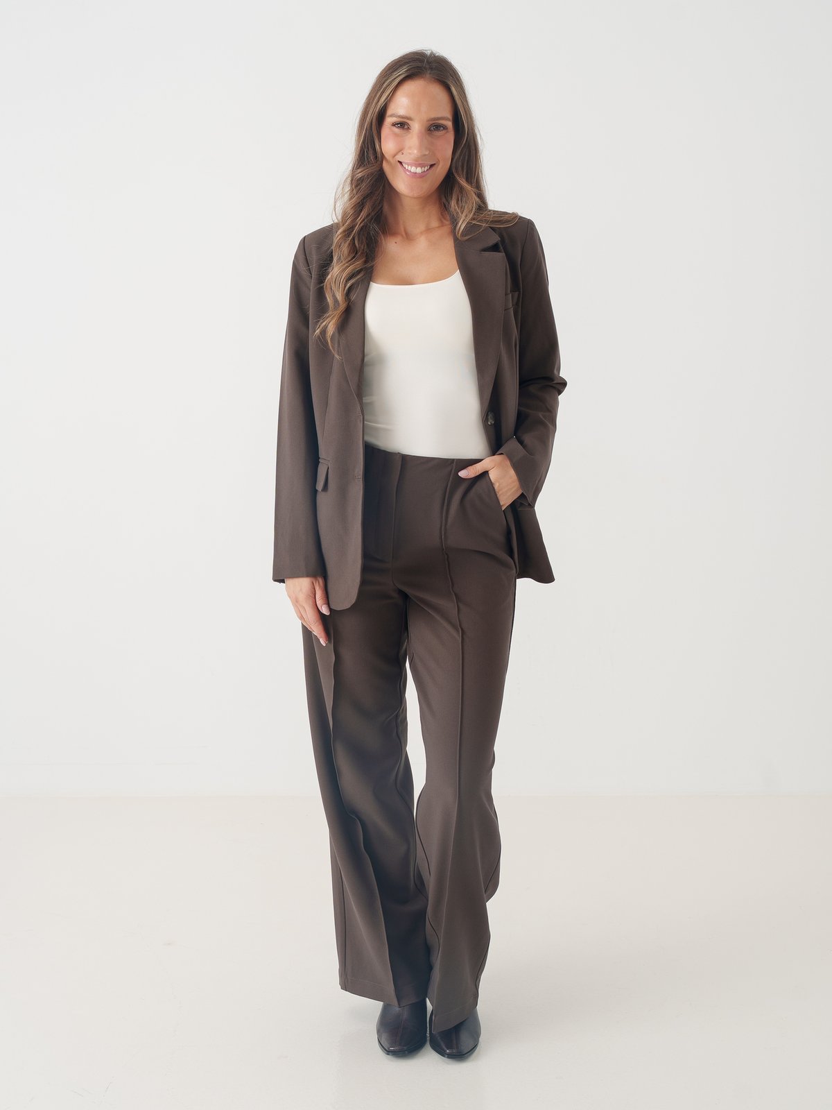 Y.A.S Reemaj High Waist Pant Chocolate Brown