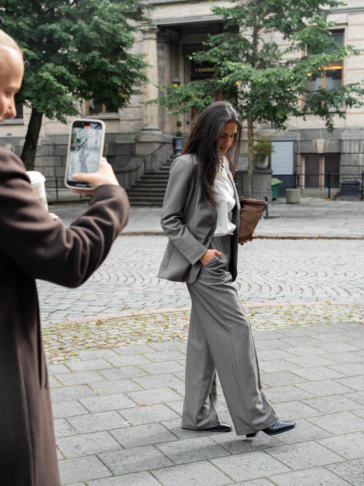 Y.A.S Reemaj High Waist Pant Grey Melange