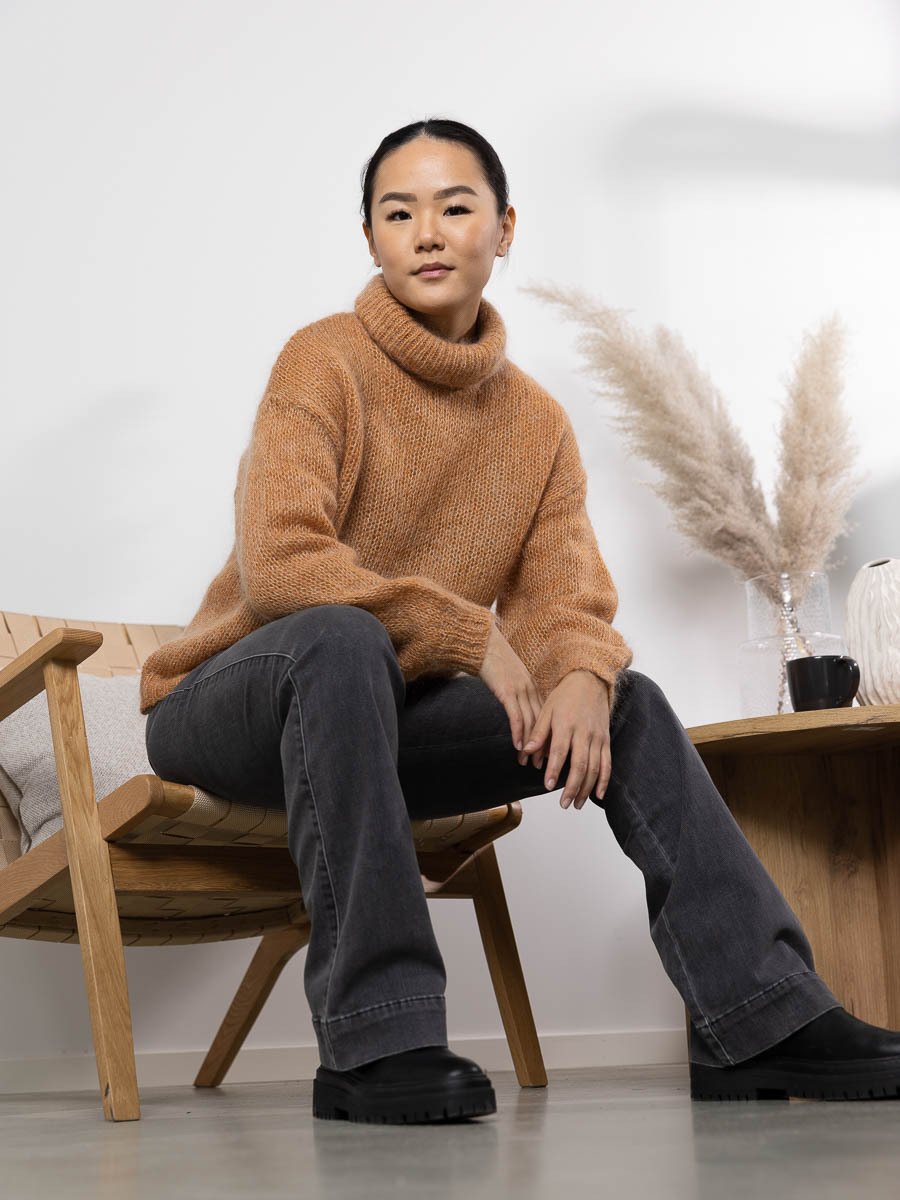 Y.A.S Lambi Long Sleeve Knit Rollneck Camel