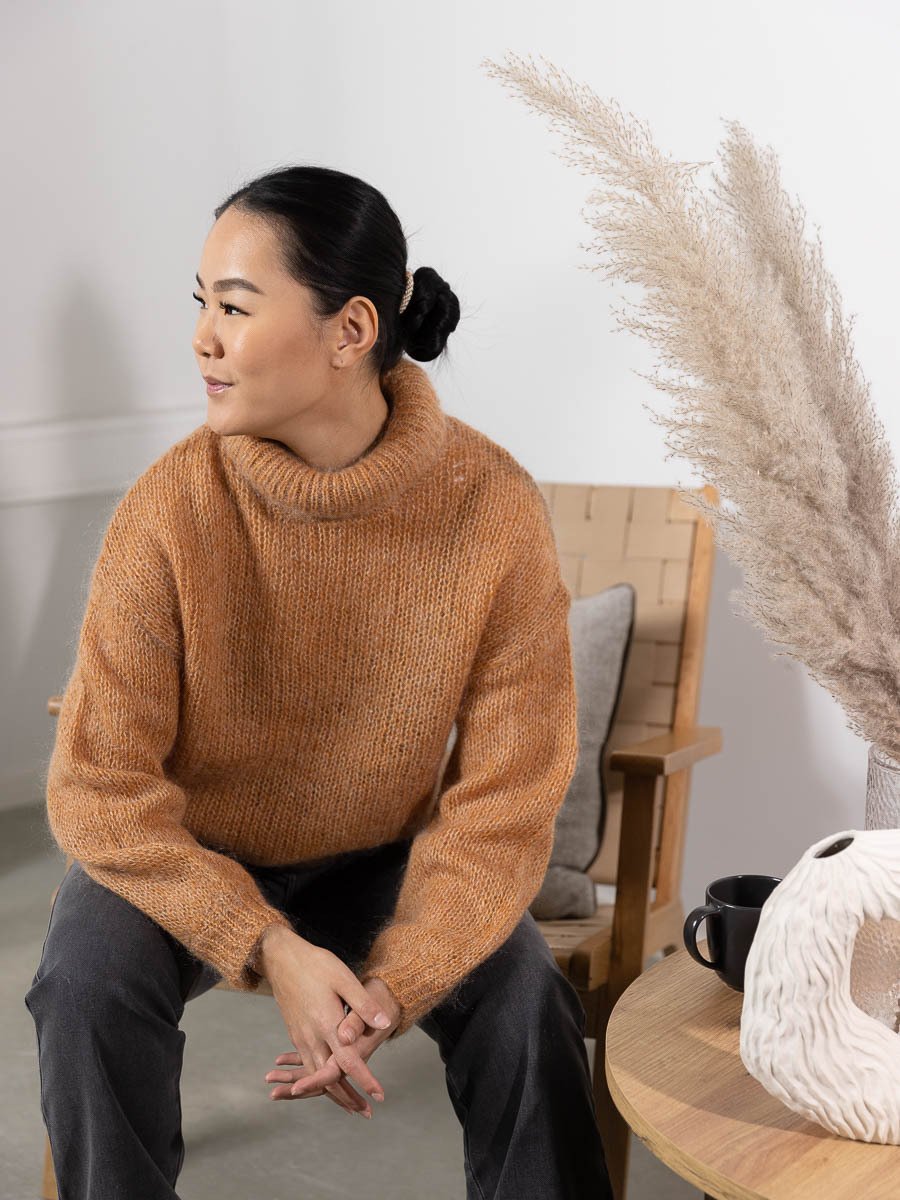 Y.A.S Lambi Long Sleeve Knit Rollneck Camel