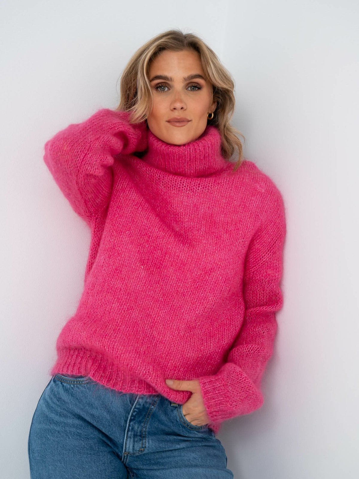 Y.A.S Lambi Long Sleeve Knit Rollneck Fuchsia Purple
