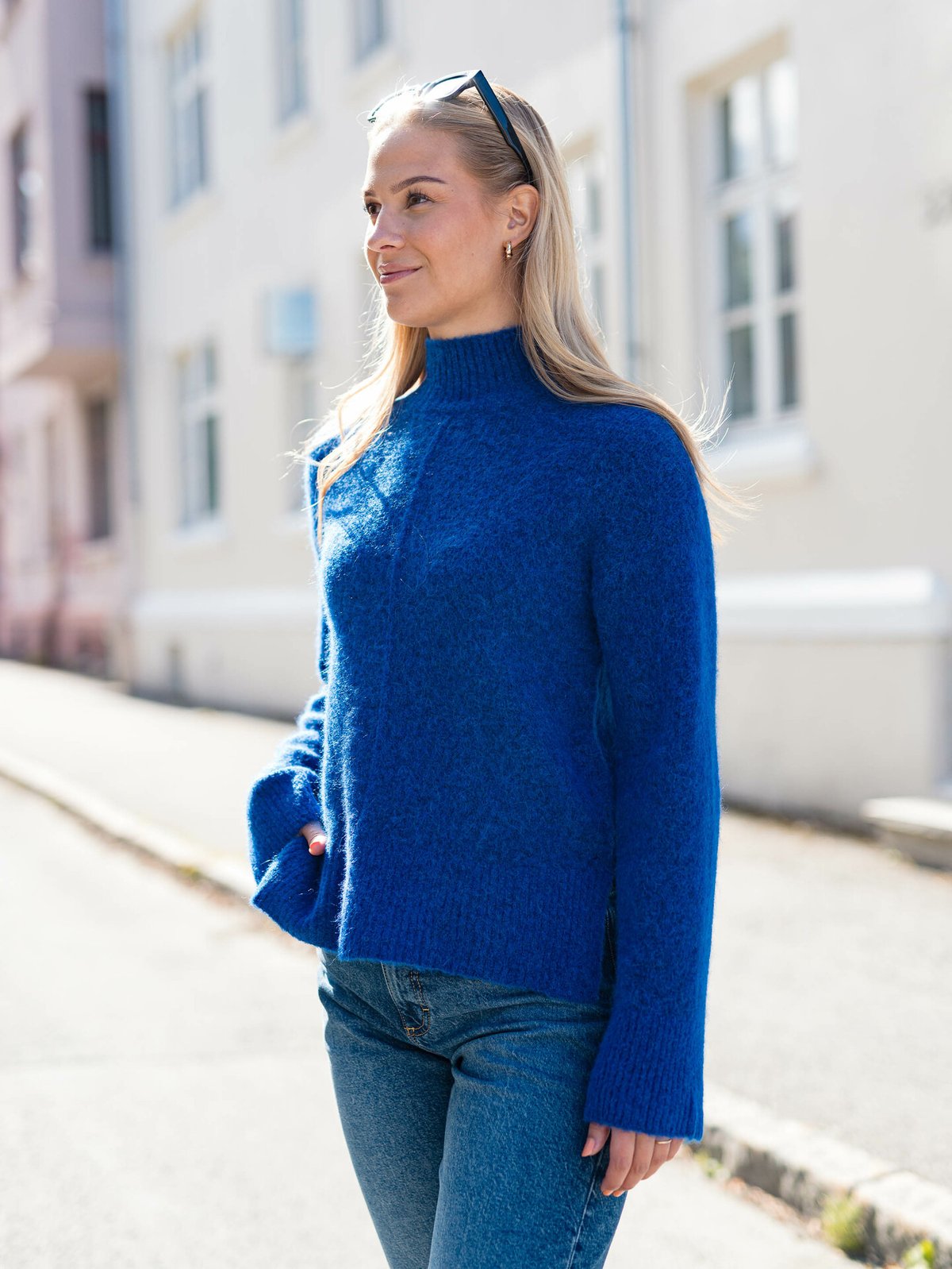 Y.A.S Nelloseam Long Sleeve Knit Pullover Surf The Web Melange