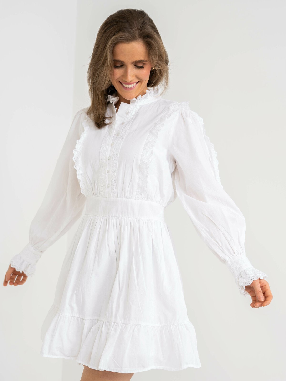 Y.A.S Siv Long Sleeve Dress Bright White