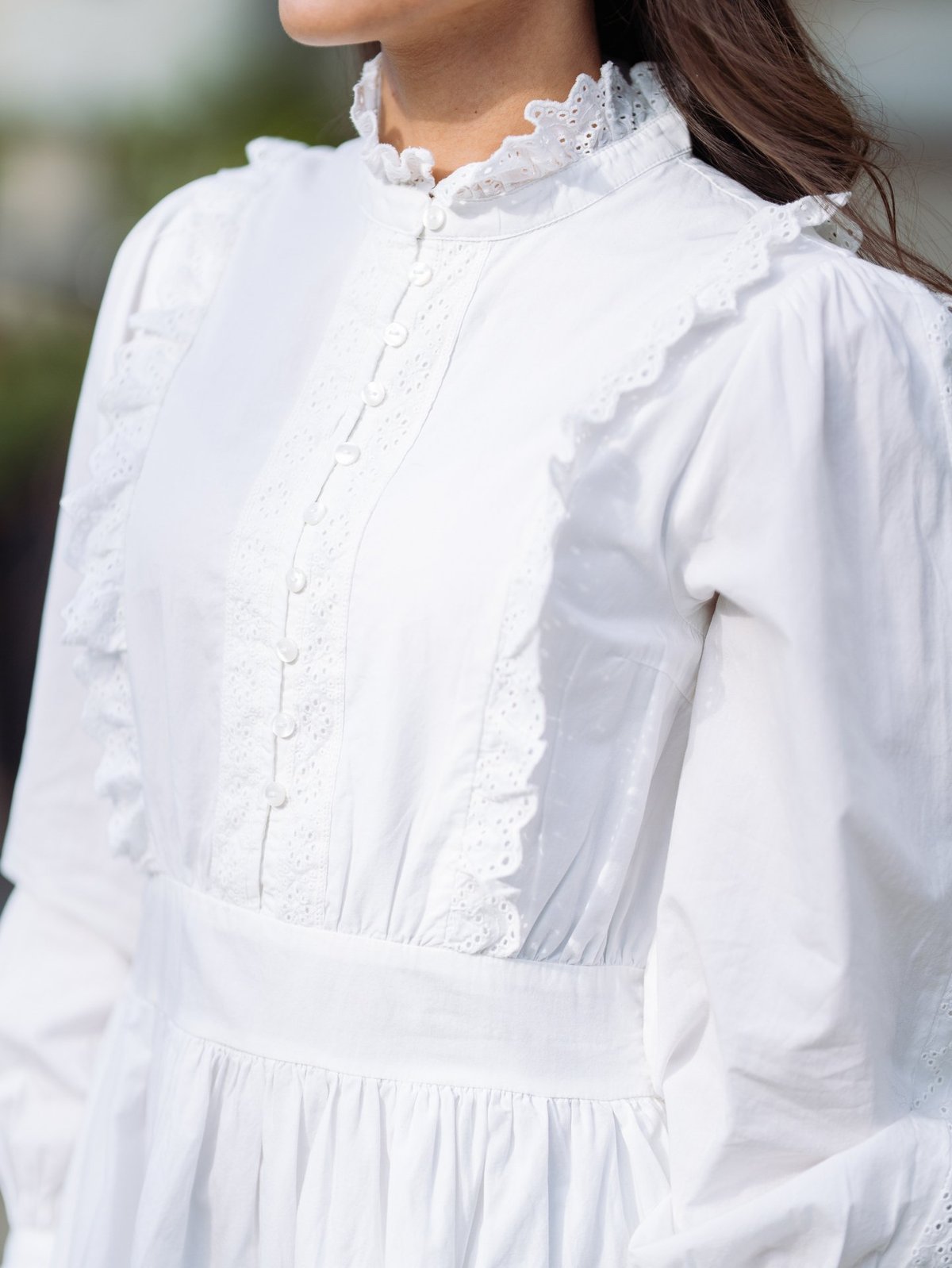 Y.A.S Siv Long Sleeve Dress Bright White