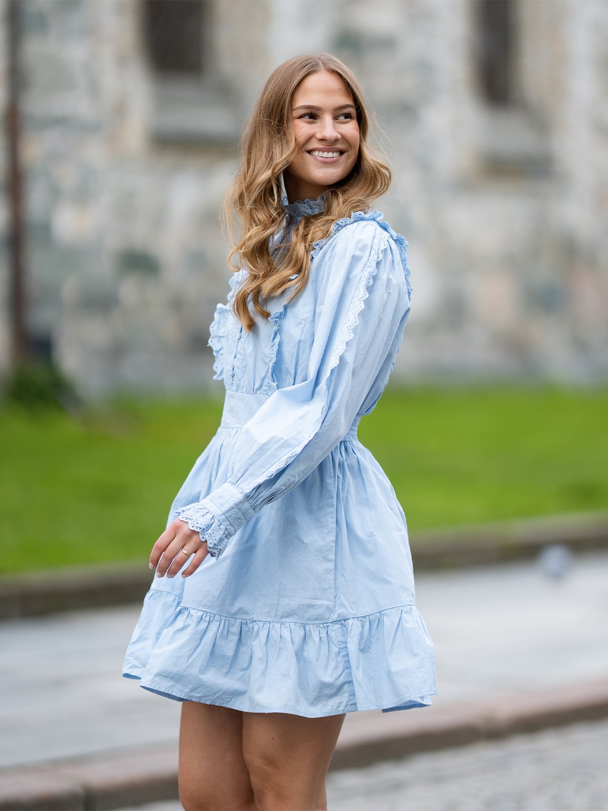 Y.A.S Siv Long Sleeve Dress Blå