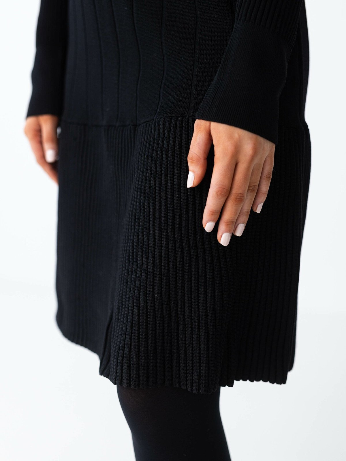 Y.A.S Elina Long Sleeve Knit Dress Black