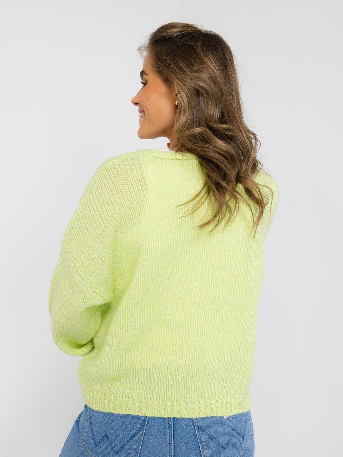 Y.A.S Livi Long Sleeve V-neck Cardigan Lettuce Green