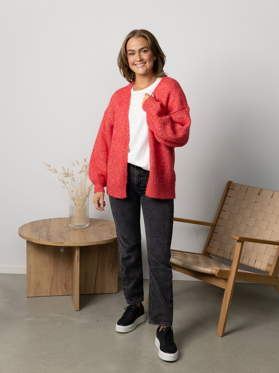 Y.A.S Livi Long Sleeve Knit Cardigan Bittersweet