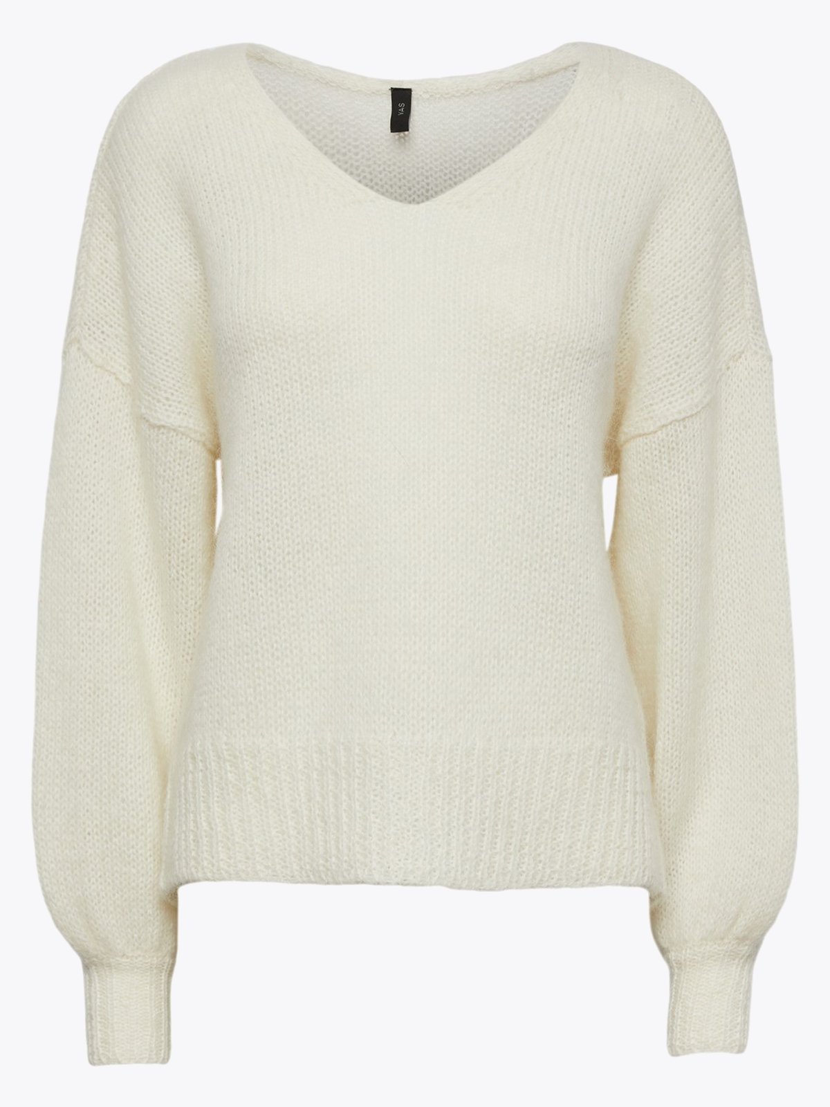 Y.A.S Livi Long Sleeve Knit Pullover Star White