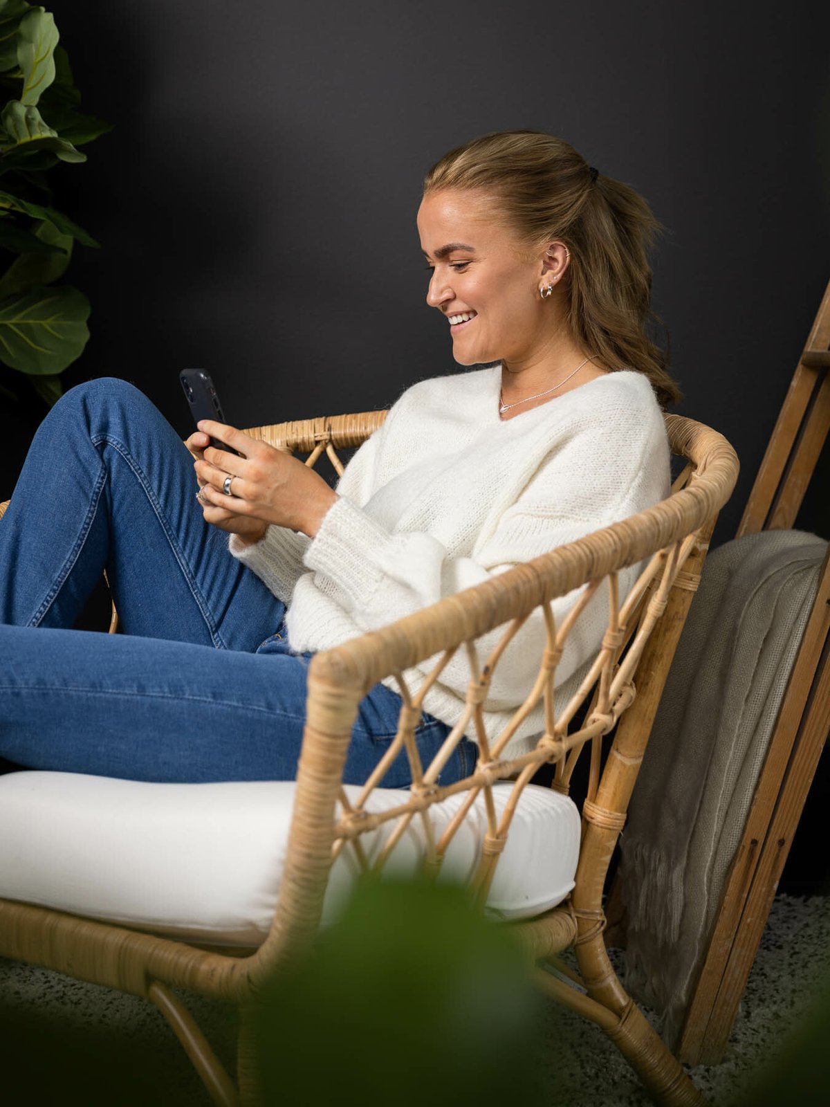 Y.A.S Livi Long Sleeve Knit Pullover Star White