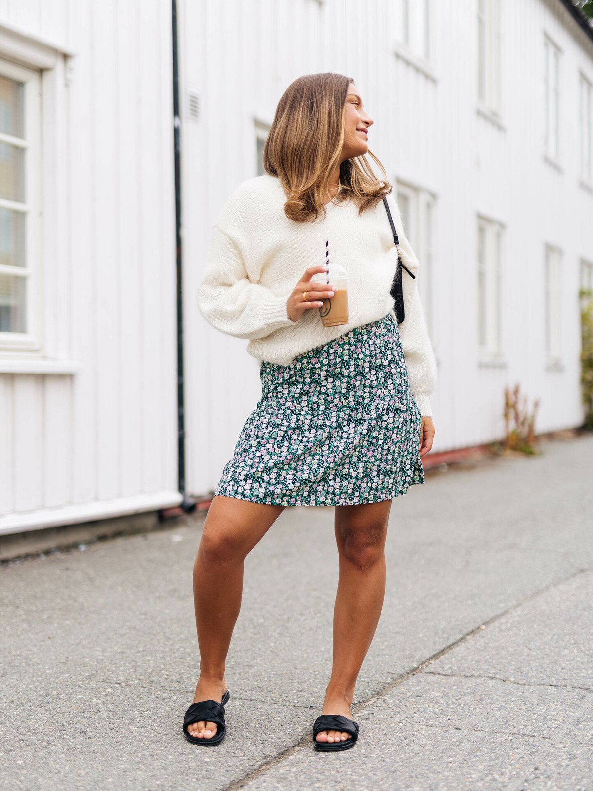 Y.A.S Livi Long Sleeve Knit Pullover Star White