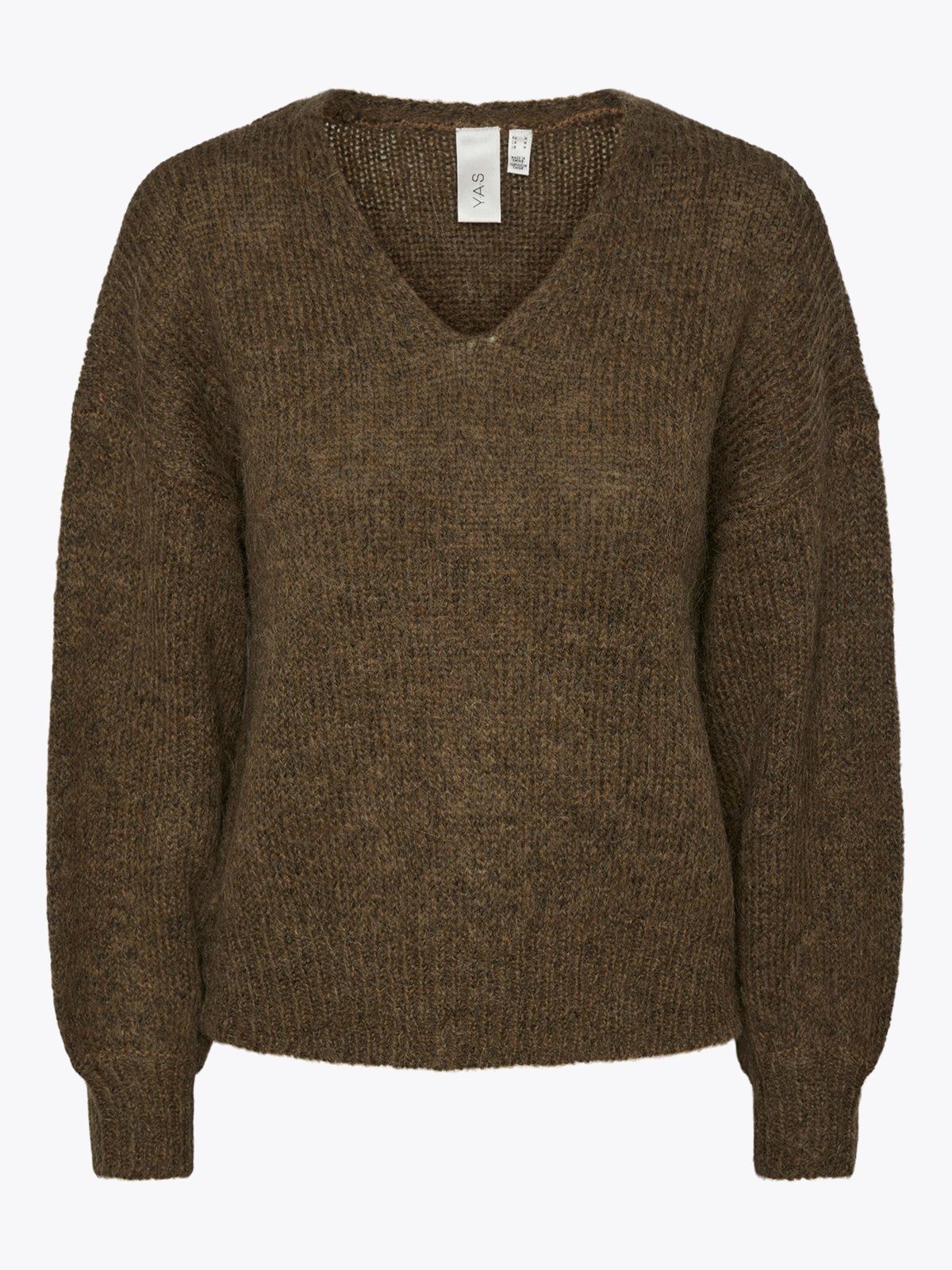 Y.A.S Livi Long Sleeve Knit Pullover Teak Melange