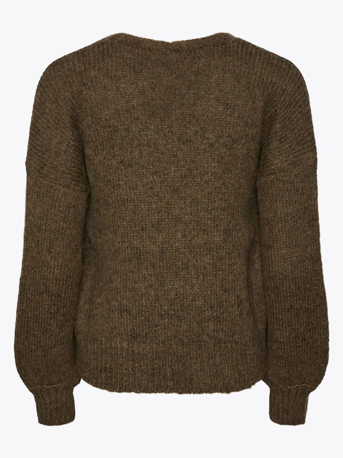 Y.A.S Livi Long Sleeve Knit Pullover Teak Melange