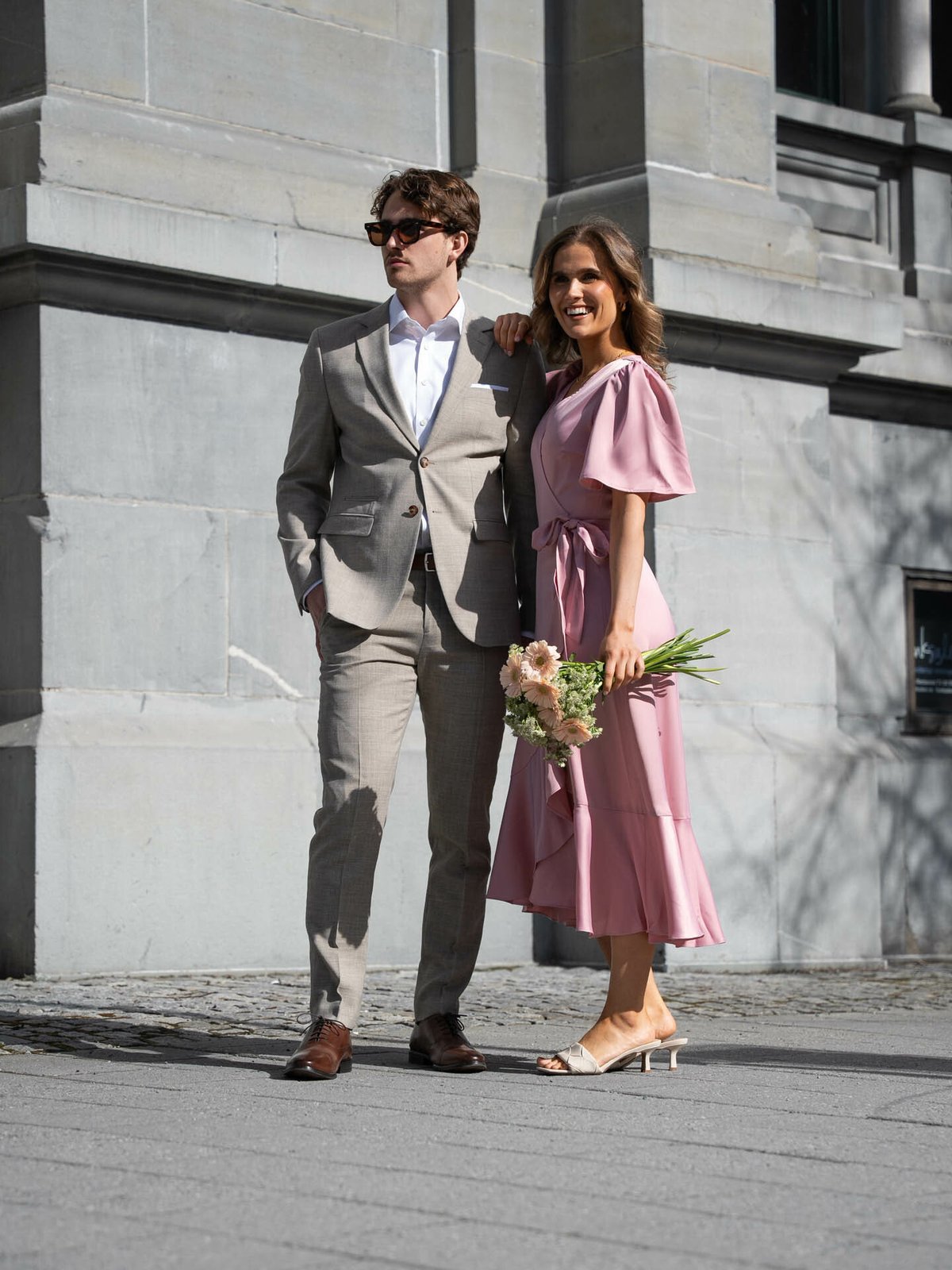 Y.A.S Thea 2/4 Midi Wrap Dress Pale Mauve