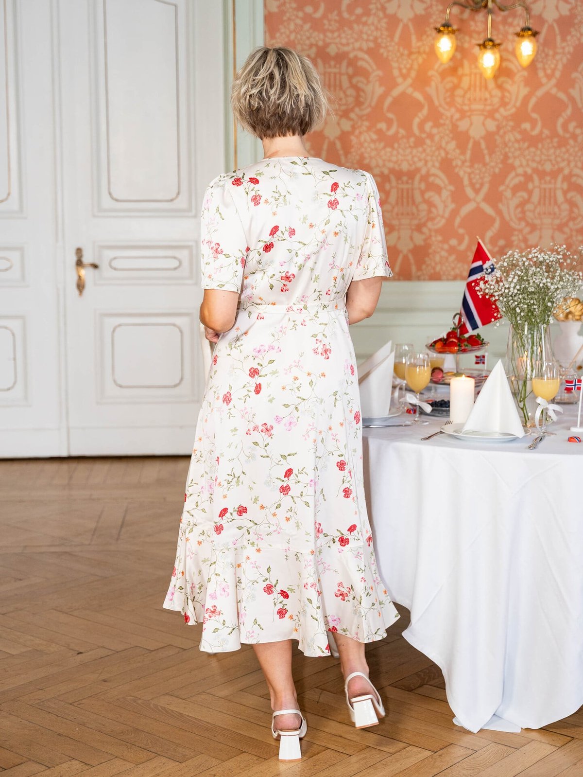 Y.A.S Thea 2/4 Midi Wrap Dress Pristine Lynn