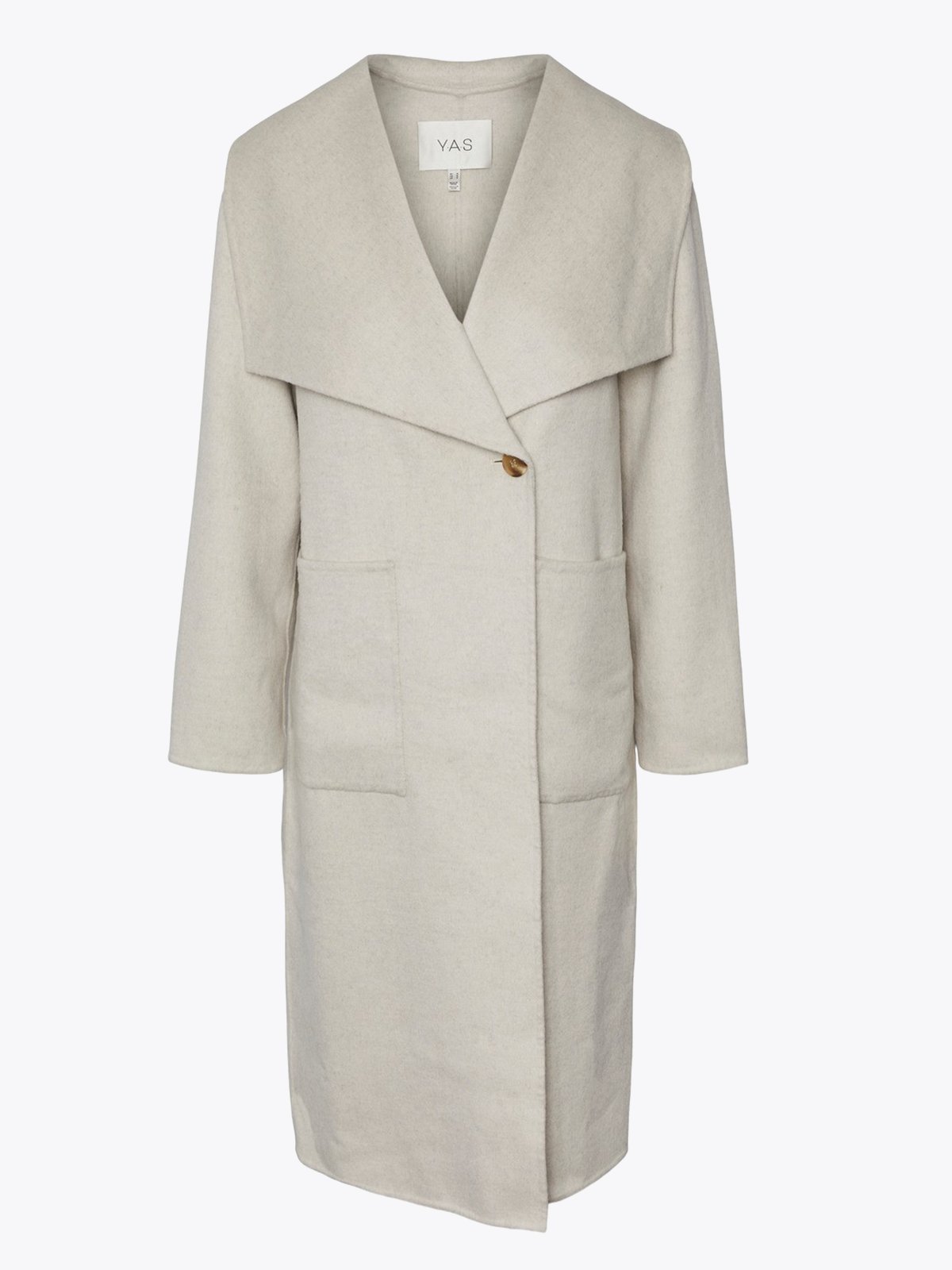 Y.A.S Alma Handmade Wool Mix Coat Light Grey Melange