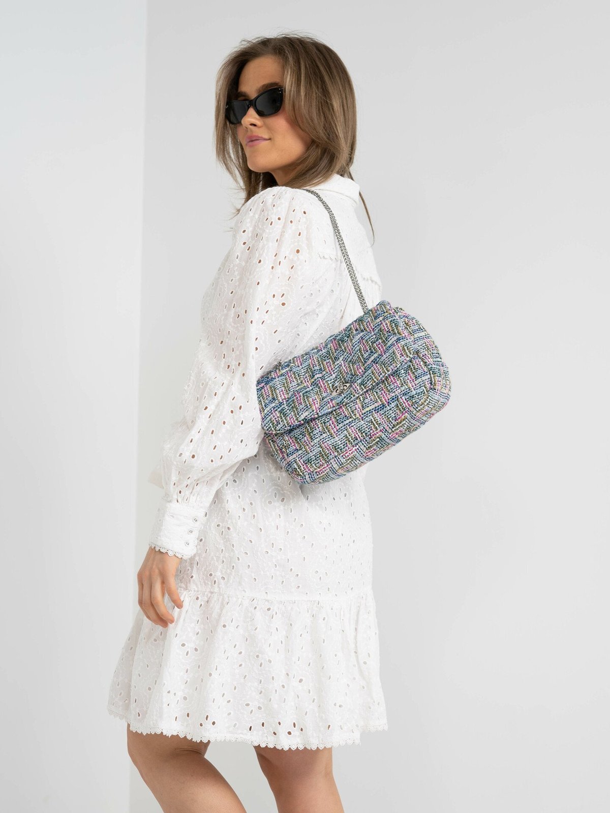 Y.A.S Hipsa Long Sleeve Shirt Dress Star White