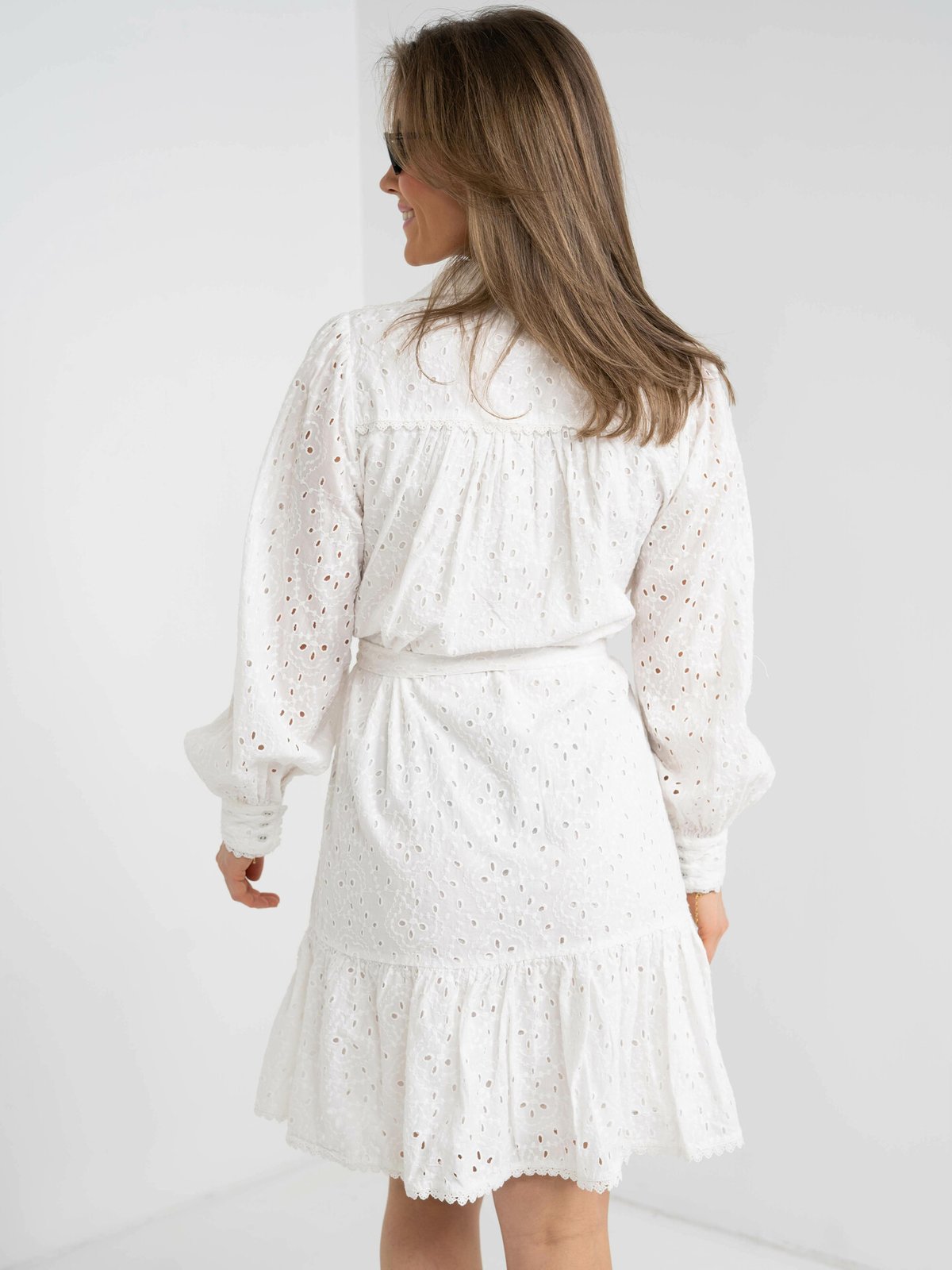 Y.A.S Hipsa Long Sleeve Shirt Dress Star White