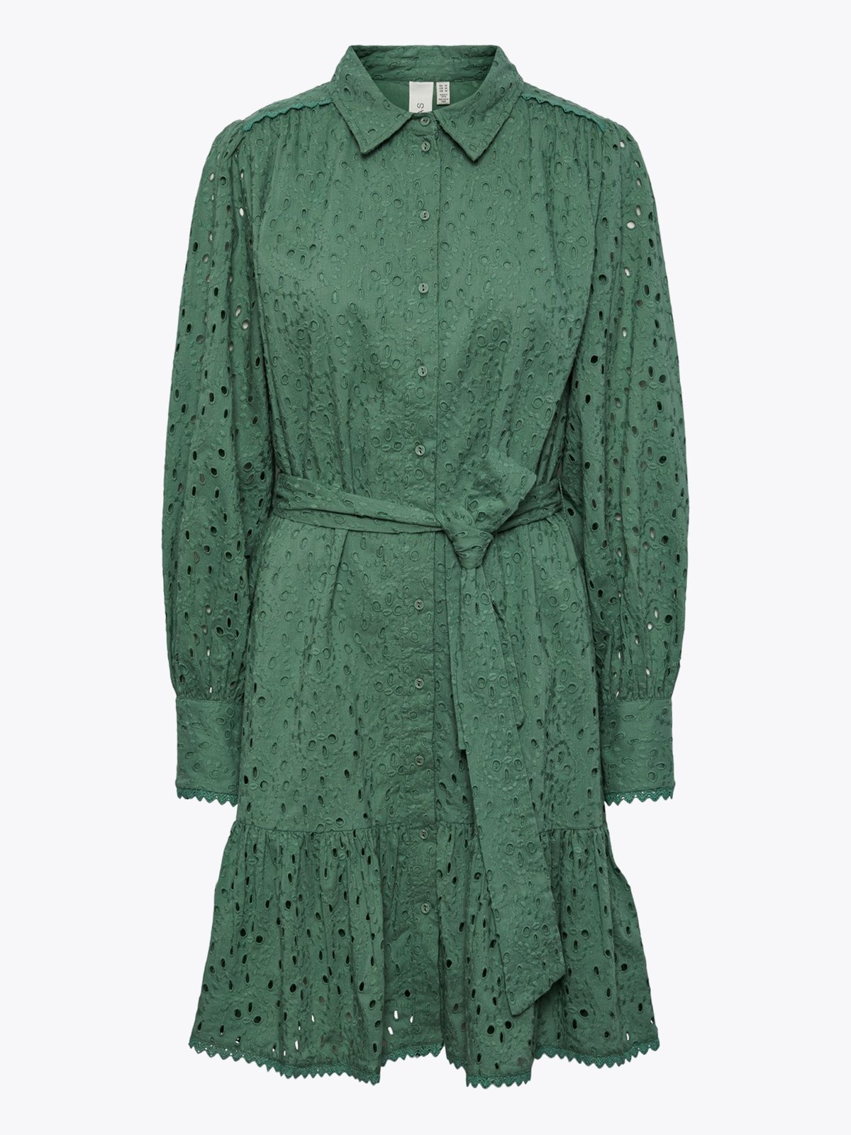 Y.A.S Hipsa Long Sleeve Shirt Dress Dark Ivy