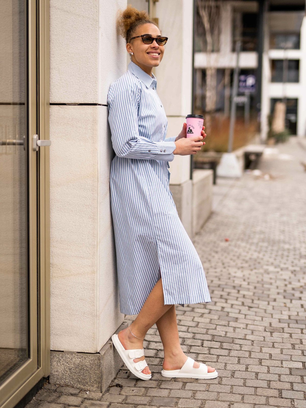 Y.A.S Legion Long Sleeve Long Shirt Dress Legion Blue