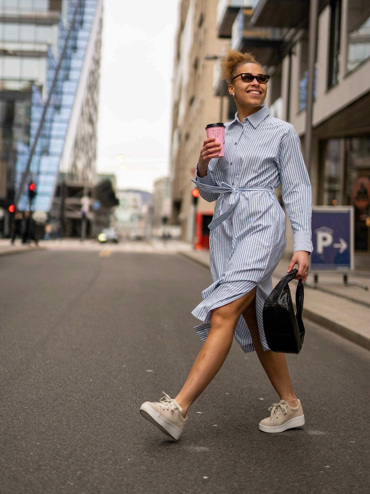 Y.A.S Legion Long Sleeve Long Shirt Dress Legion Blue