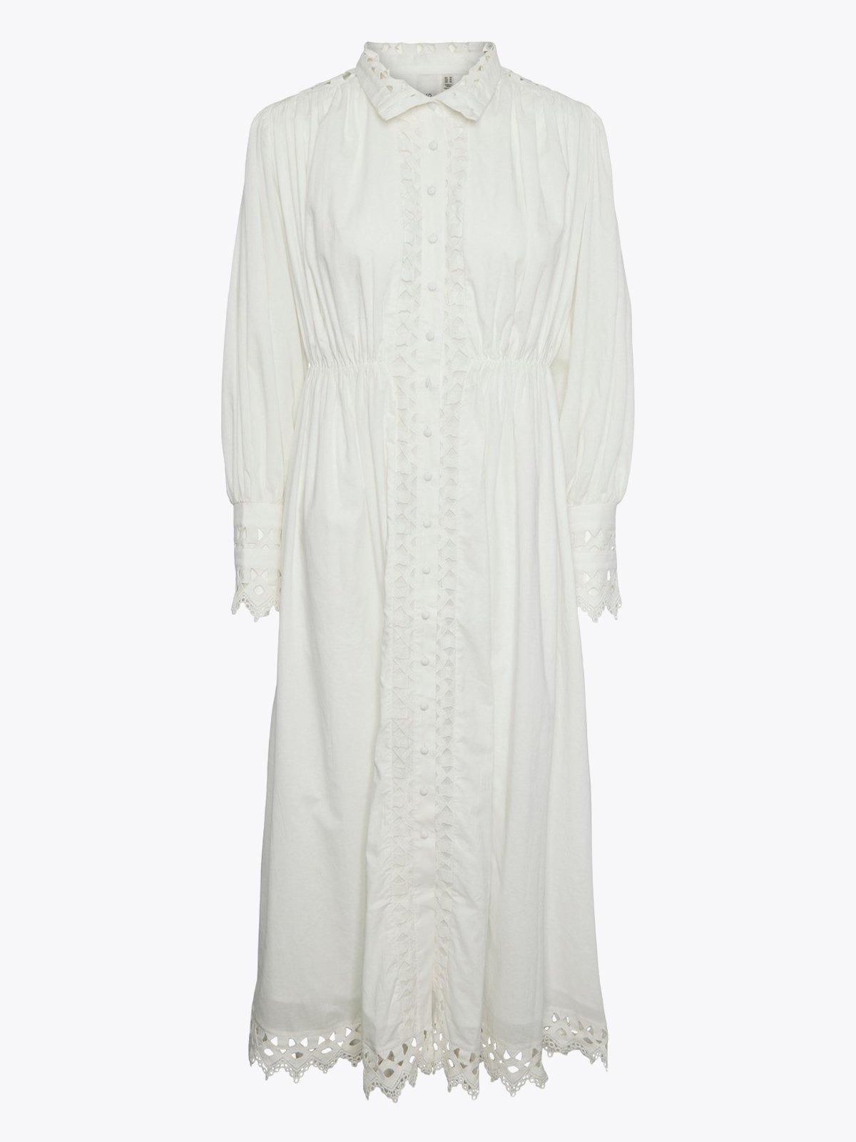 Y.A.S Trima Long Sleeve Long Shirt Dress Star White