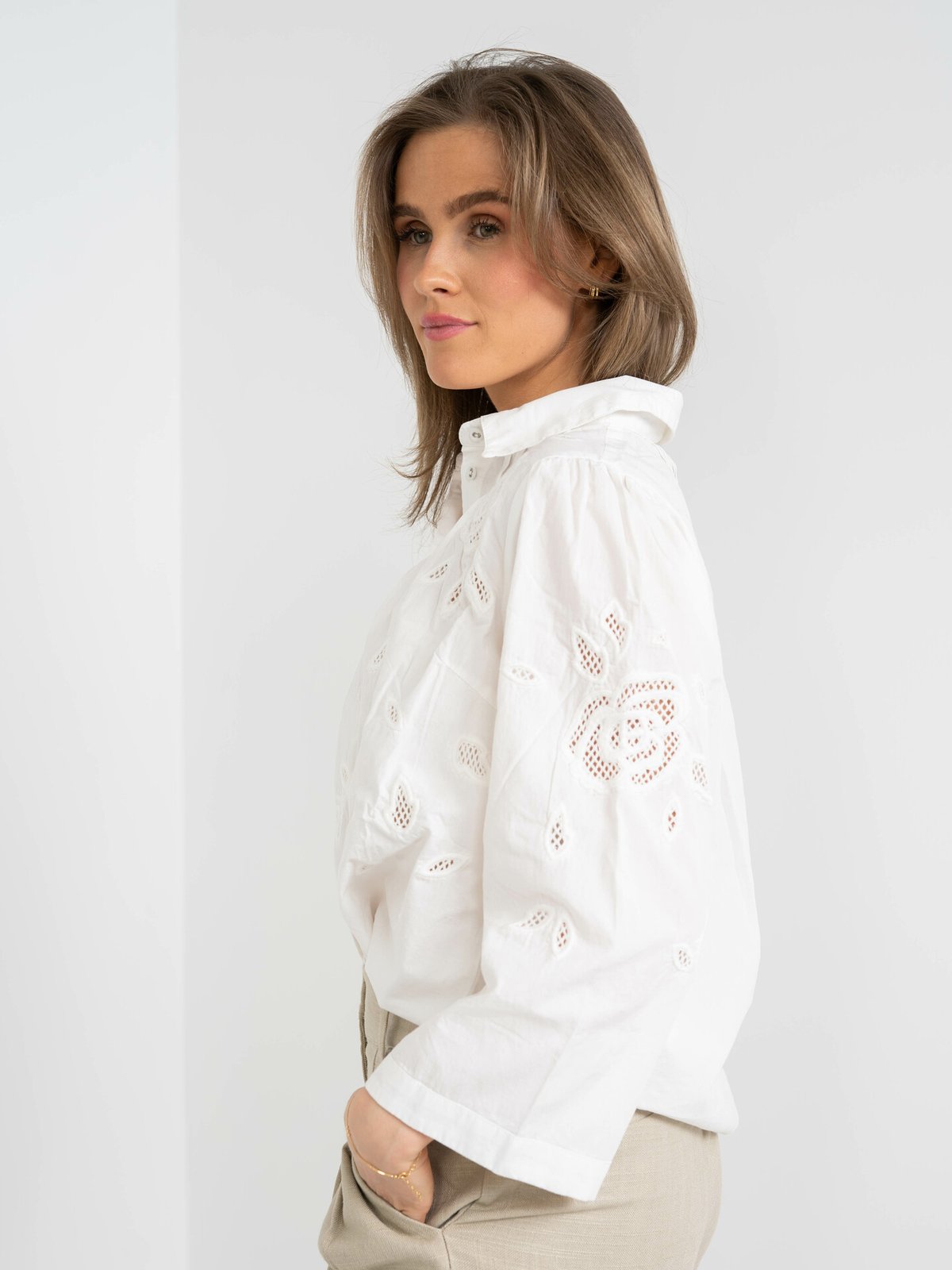 Y.A.S Wina 3/4 Shirt Star White