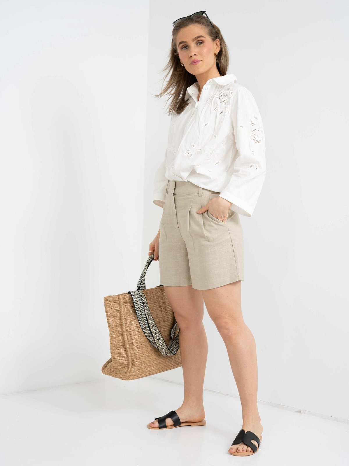 Y.A.S Wina 3/4 Shirt Star White