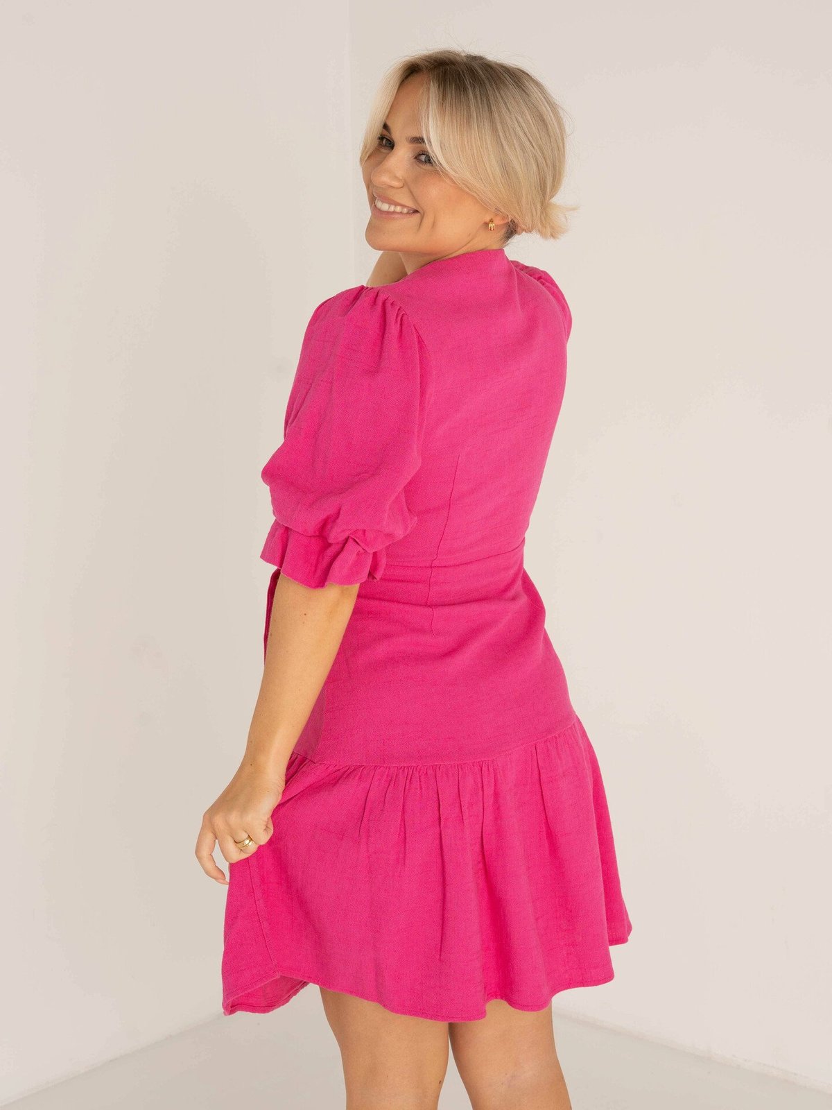 Y.A.S Prima 2/4 Wrap Dress Fuchsia Purple