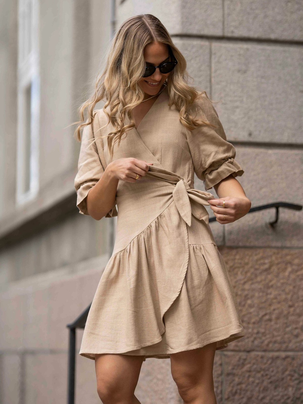 Y.A.S Prima 2/4 Wrap Dress Nomad