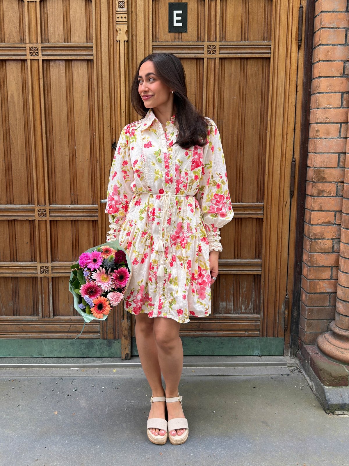 Y.A.S Somellie Long Sleeve Shirt Dress Birch