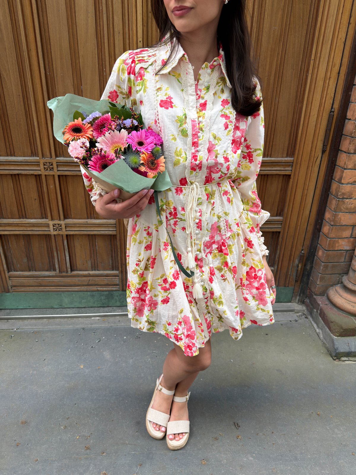 Y.A.S Somellie Long Sleeve Shirt Dress Birch