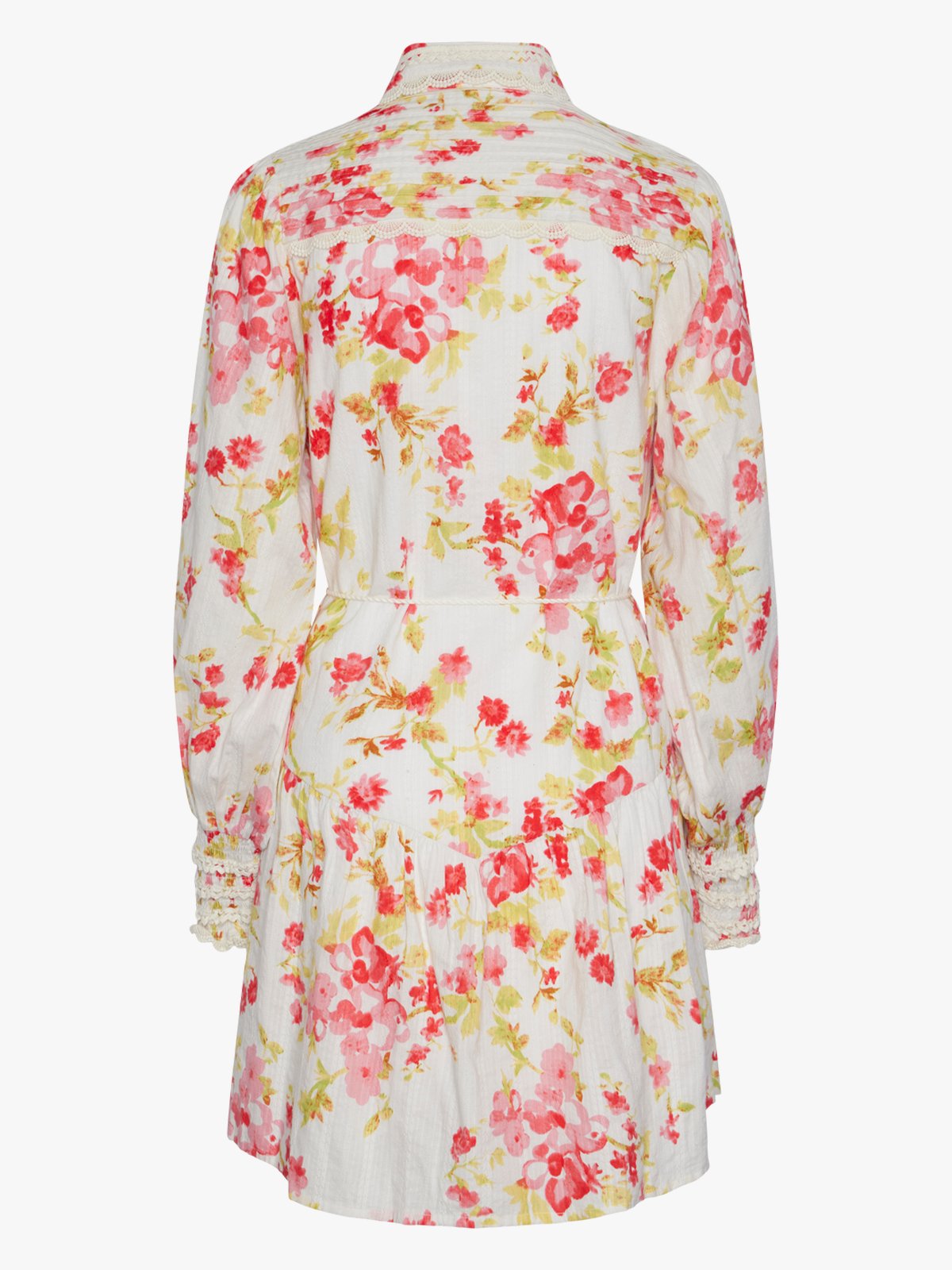 Y.A.S Somellie Long Sleeve Shirt Dress Birch with Red Flowers