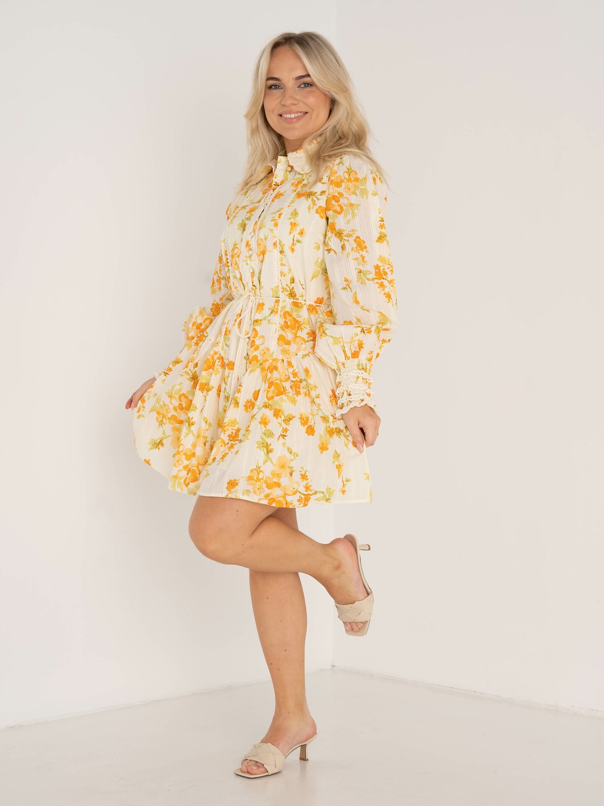 Y.A.S Somellie Long Sleeve Shirt Dress Birch