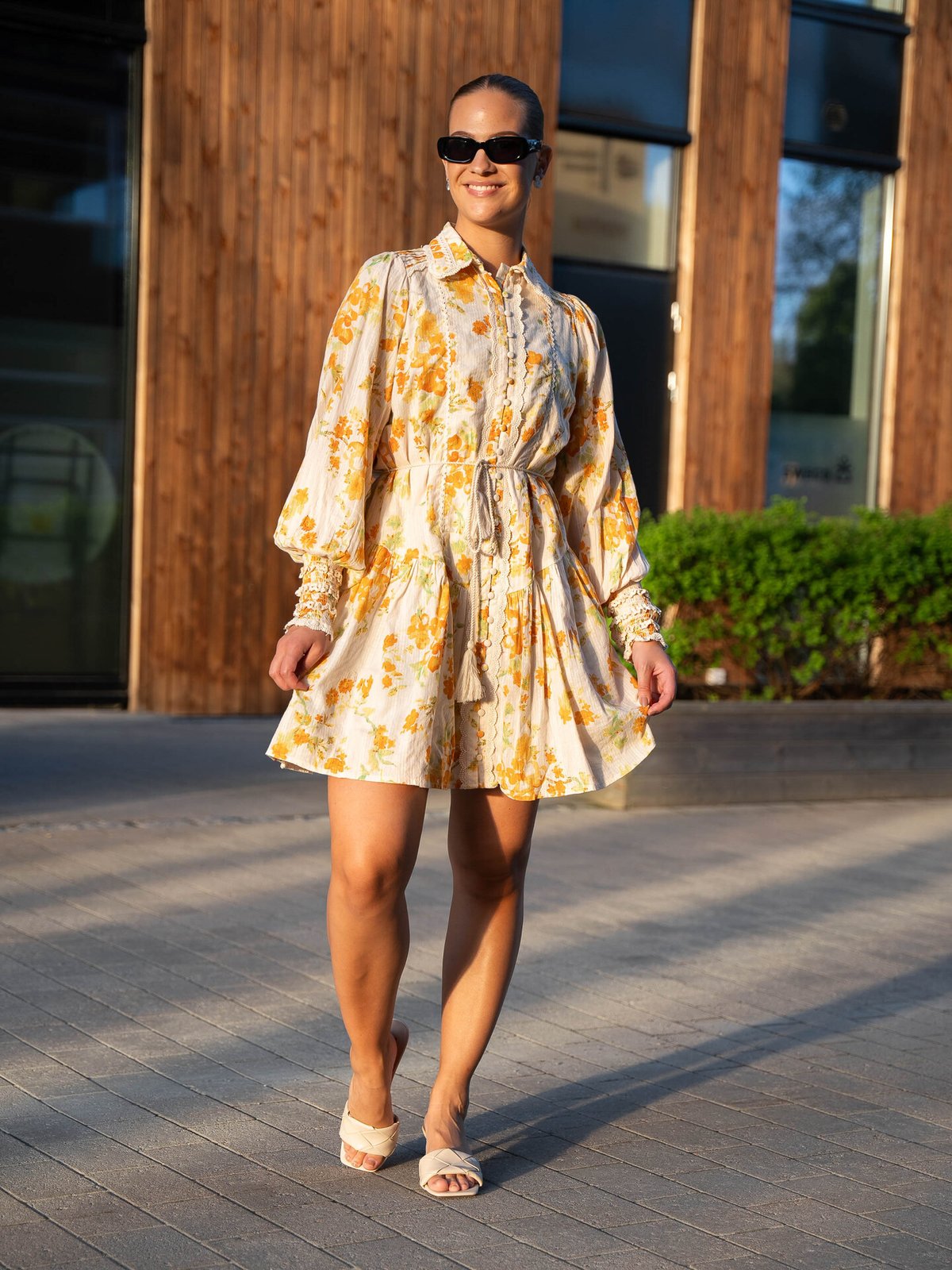 Y.A.S Somellie Long Sleeve Shirt Dress Birch