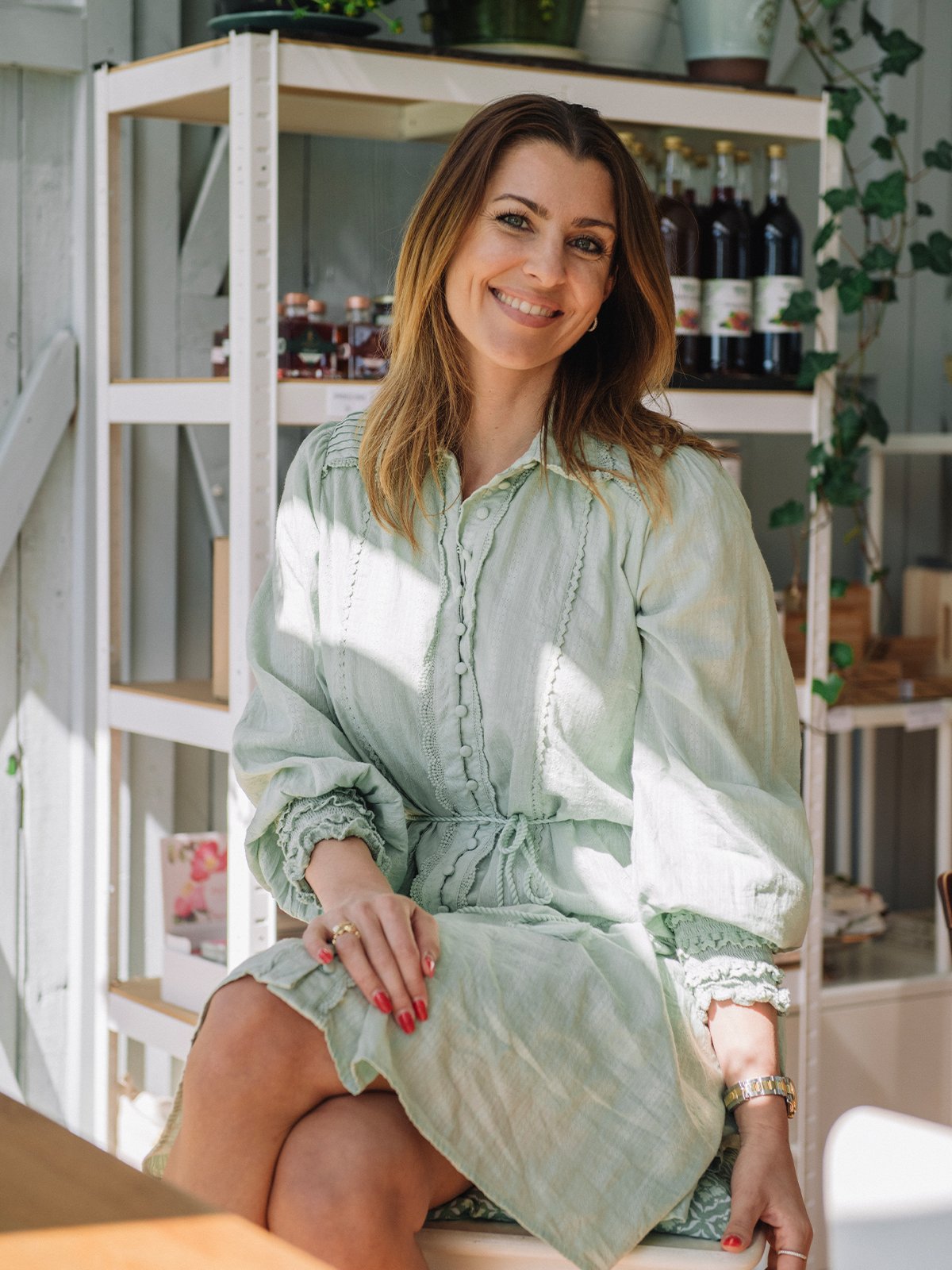 Y.A.S Somellie Long Sleeve Shirt Dress Grønn