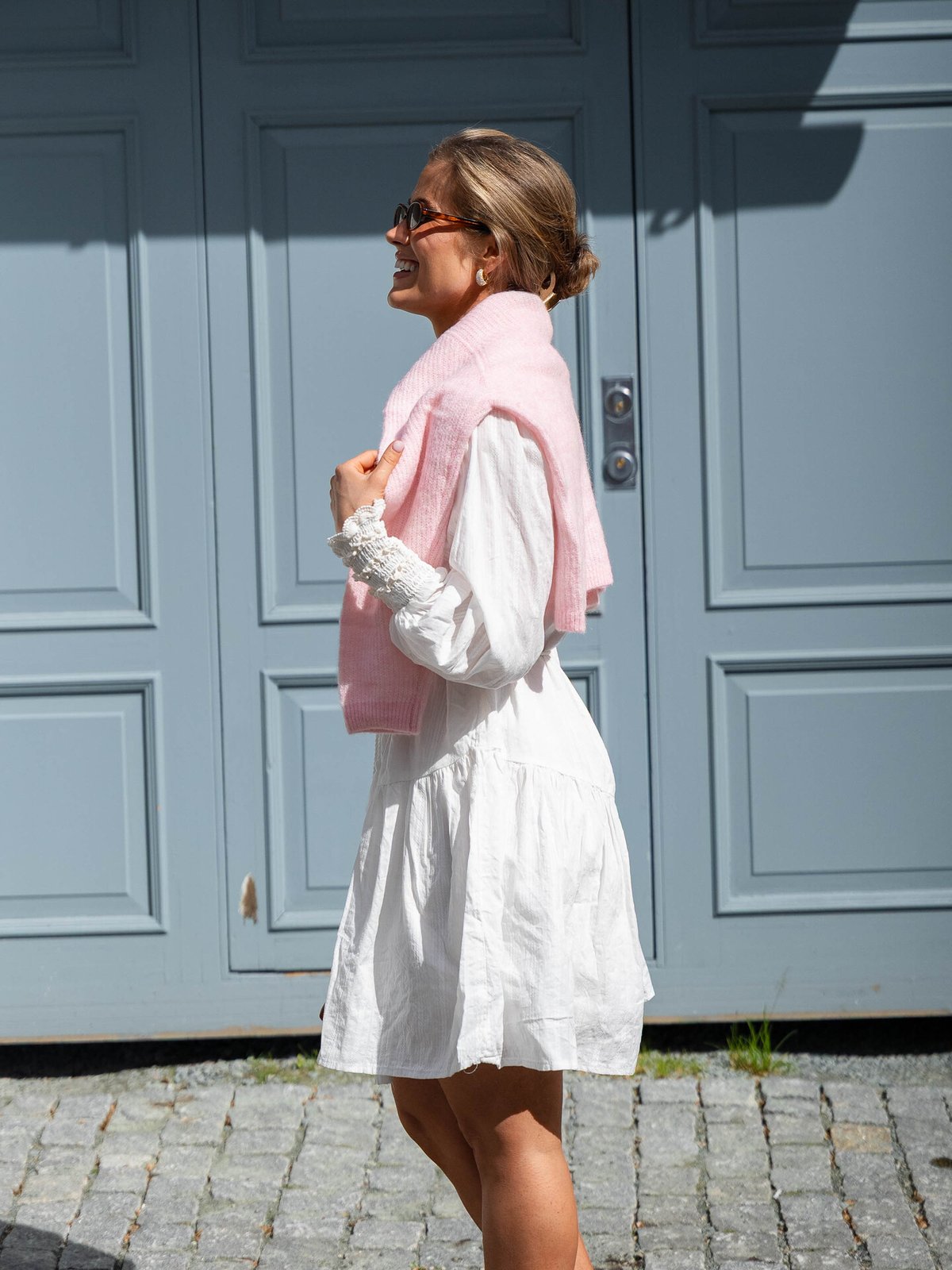 Y.A.S Somellie Long Sleeve Shirt Dress Star White