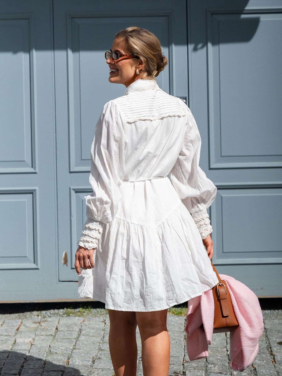Y.A.S Somellie Long Sleeve Shirt Dress Star White