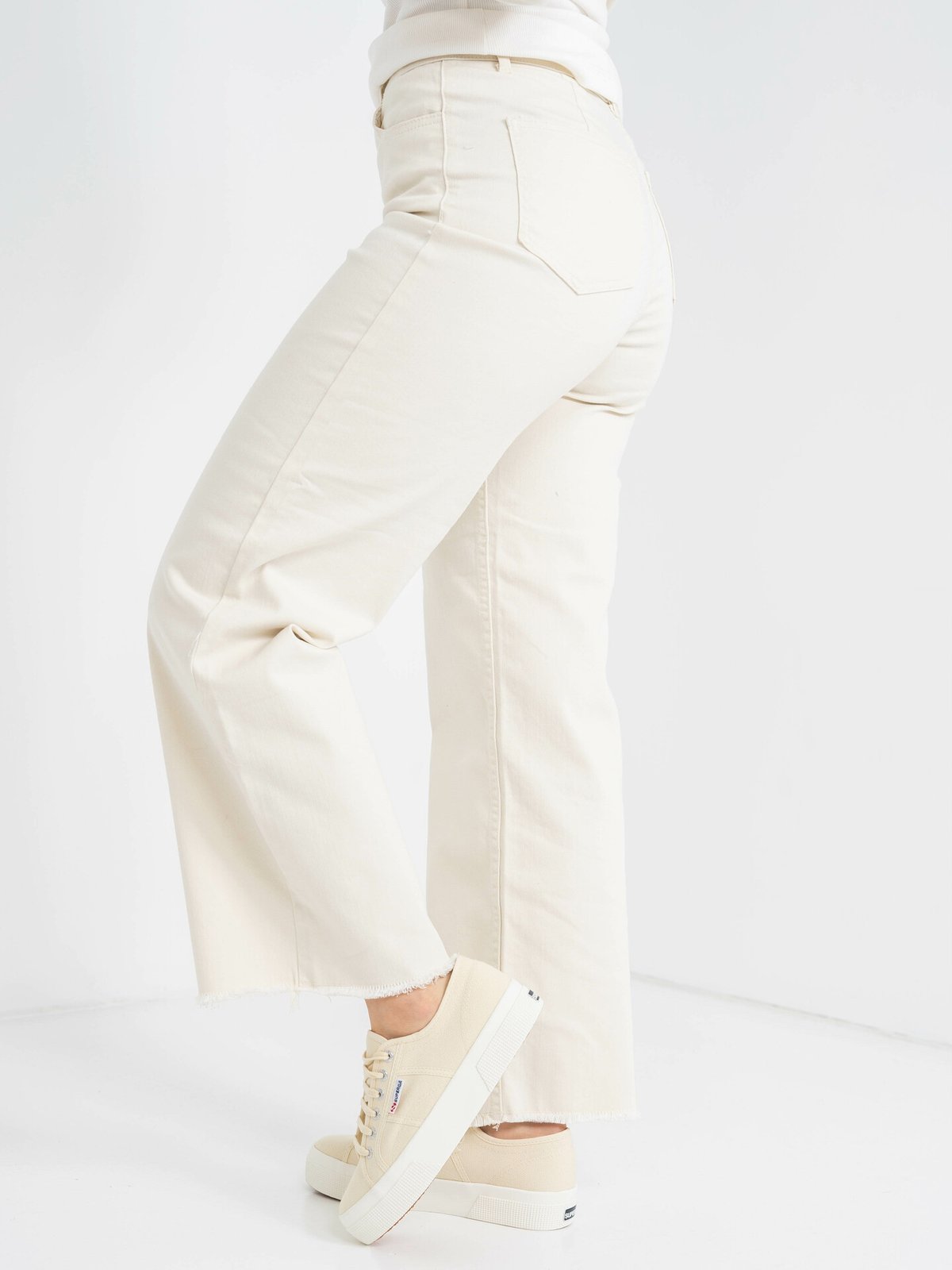 Y.A.S Twilly High Waist Denim Ankle Jeans Eggnog